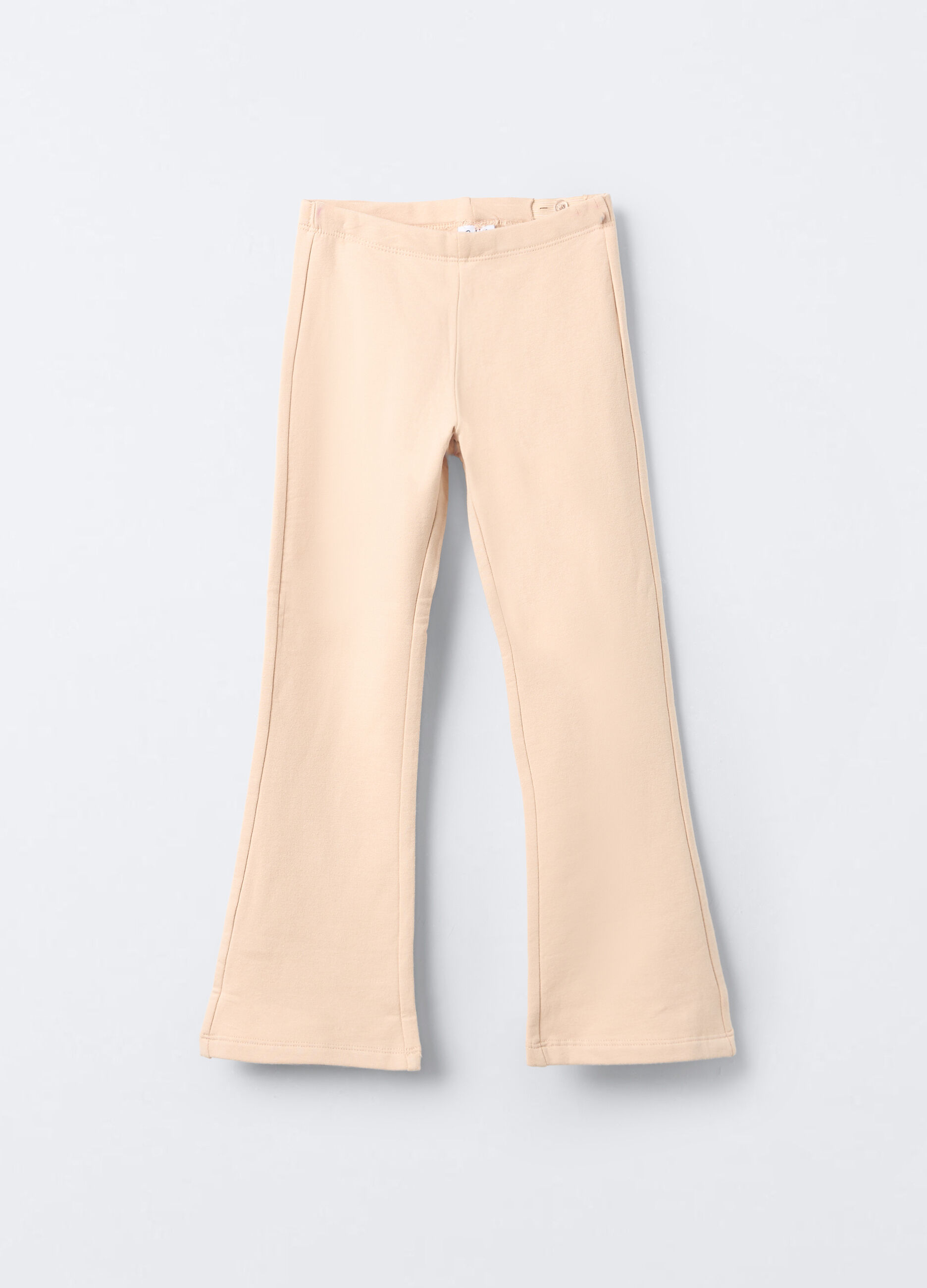 Leggings Flare Fit in cotone garzato stretch bambina_0