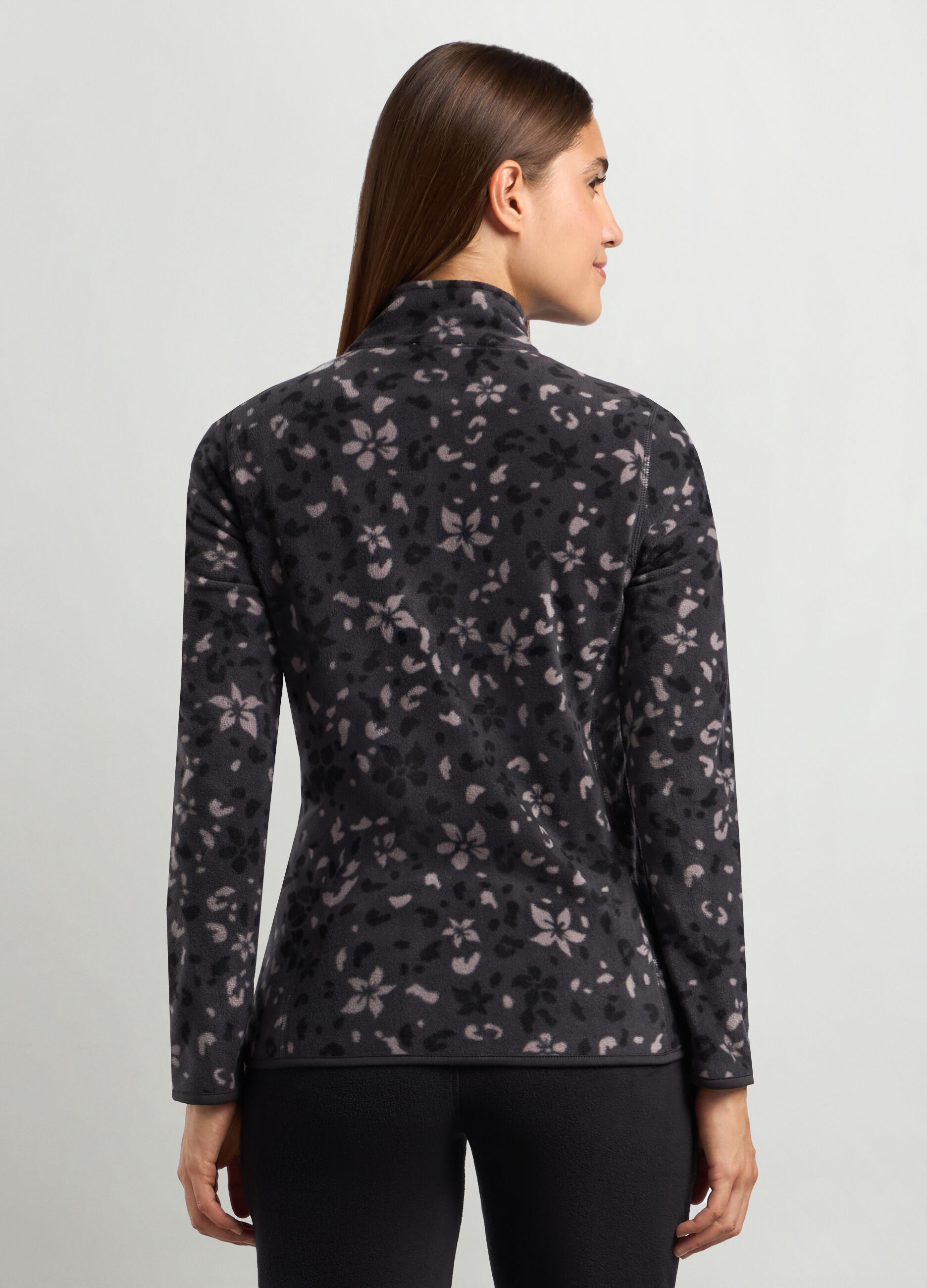 Felpa in pile con stampa donna _1