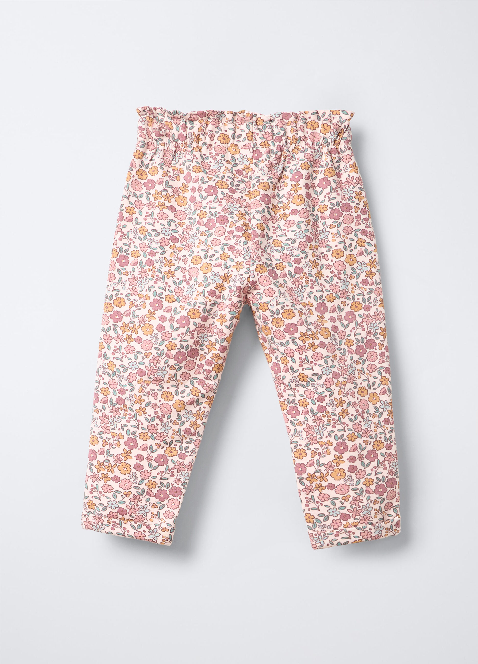 Jogger in cotone garzato stretch bimba_1
