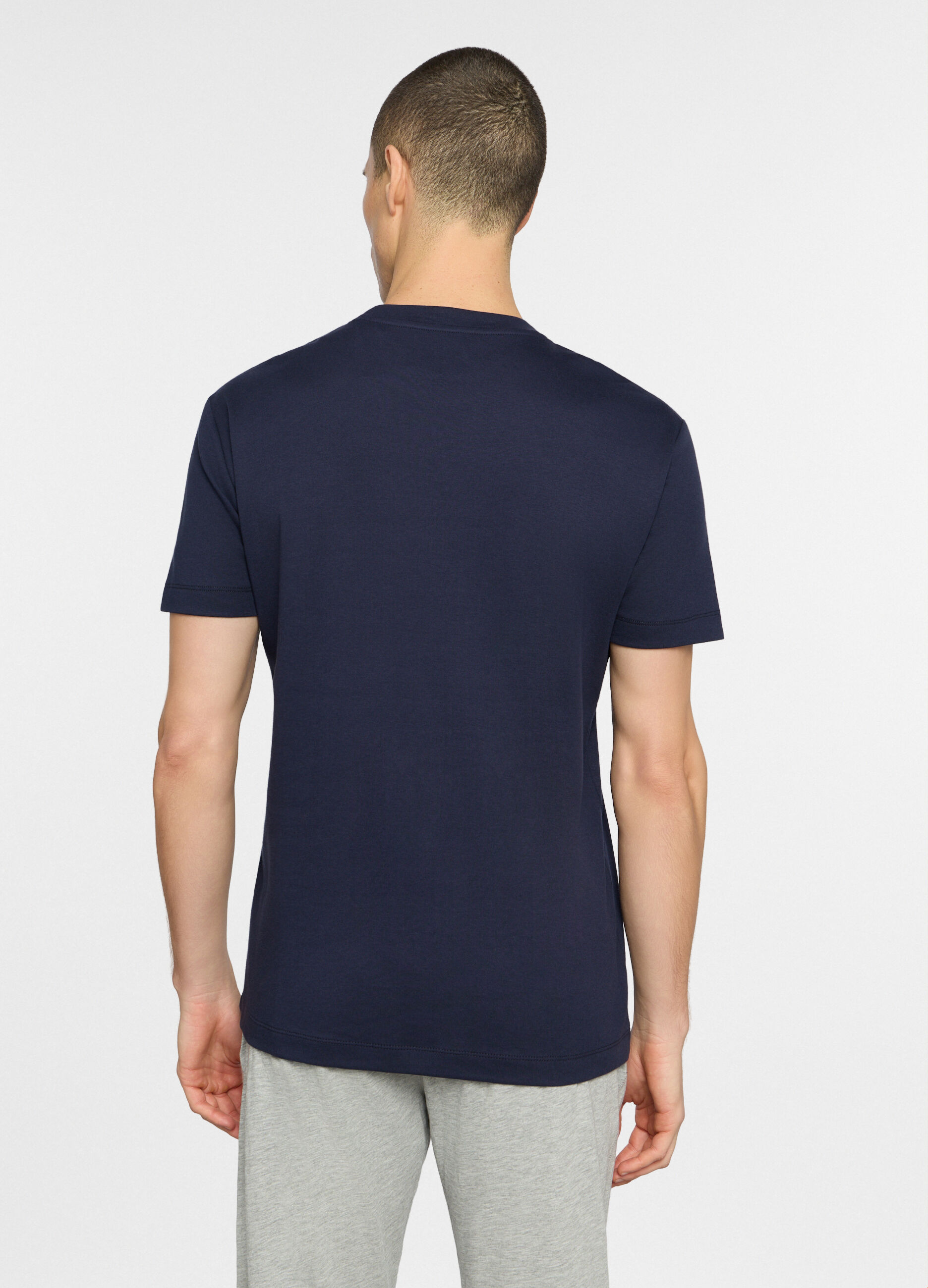 T-shirt girocollo in interlock di cotone uomo_1