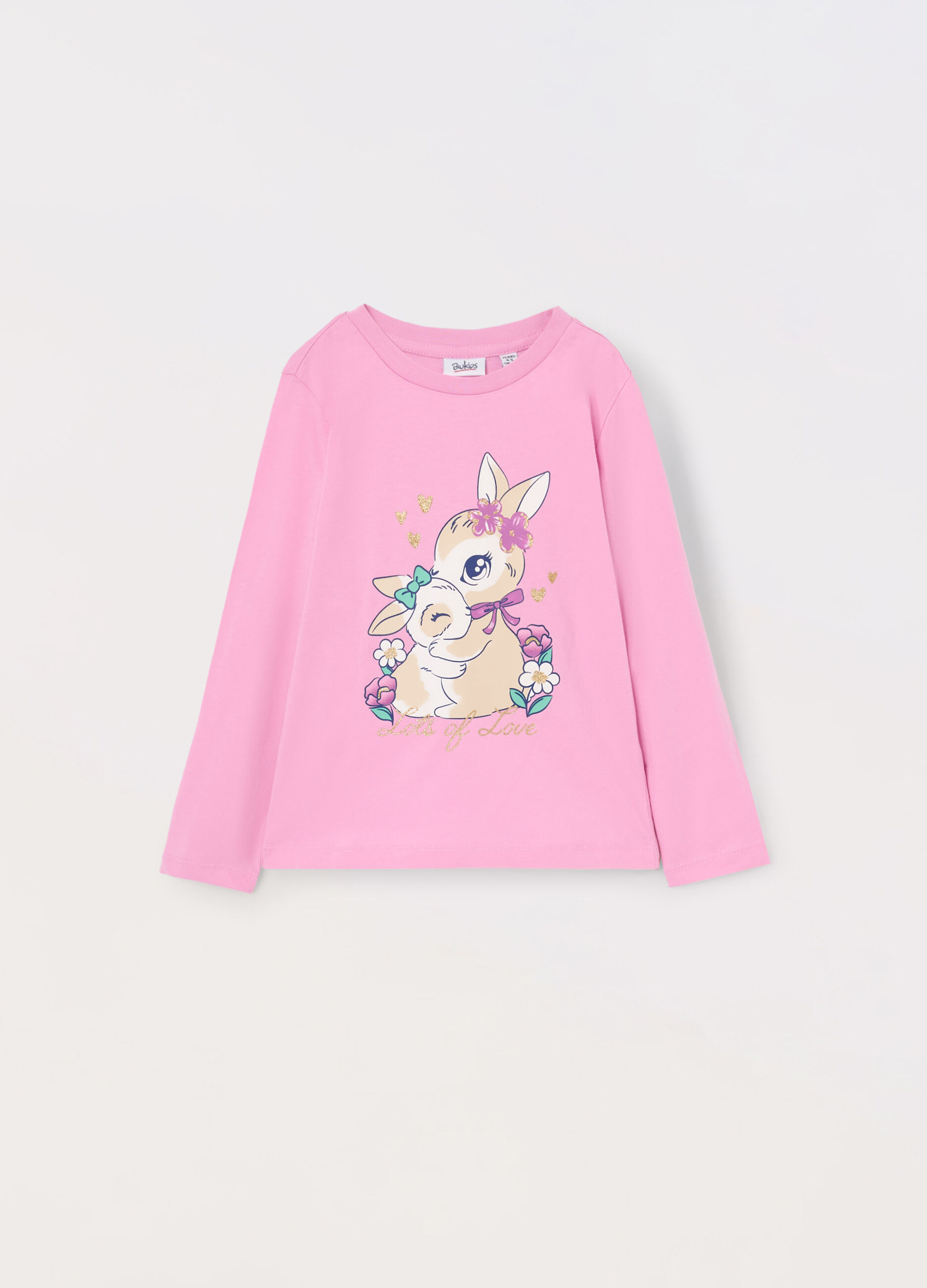 T-shirt in jersey di puro cotone bambina_0