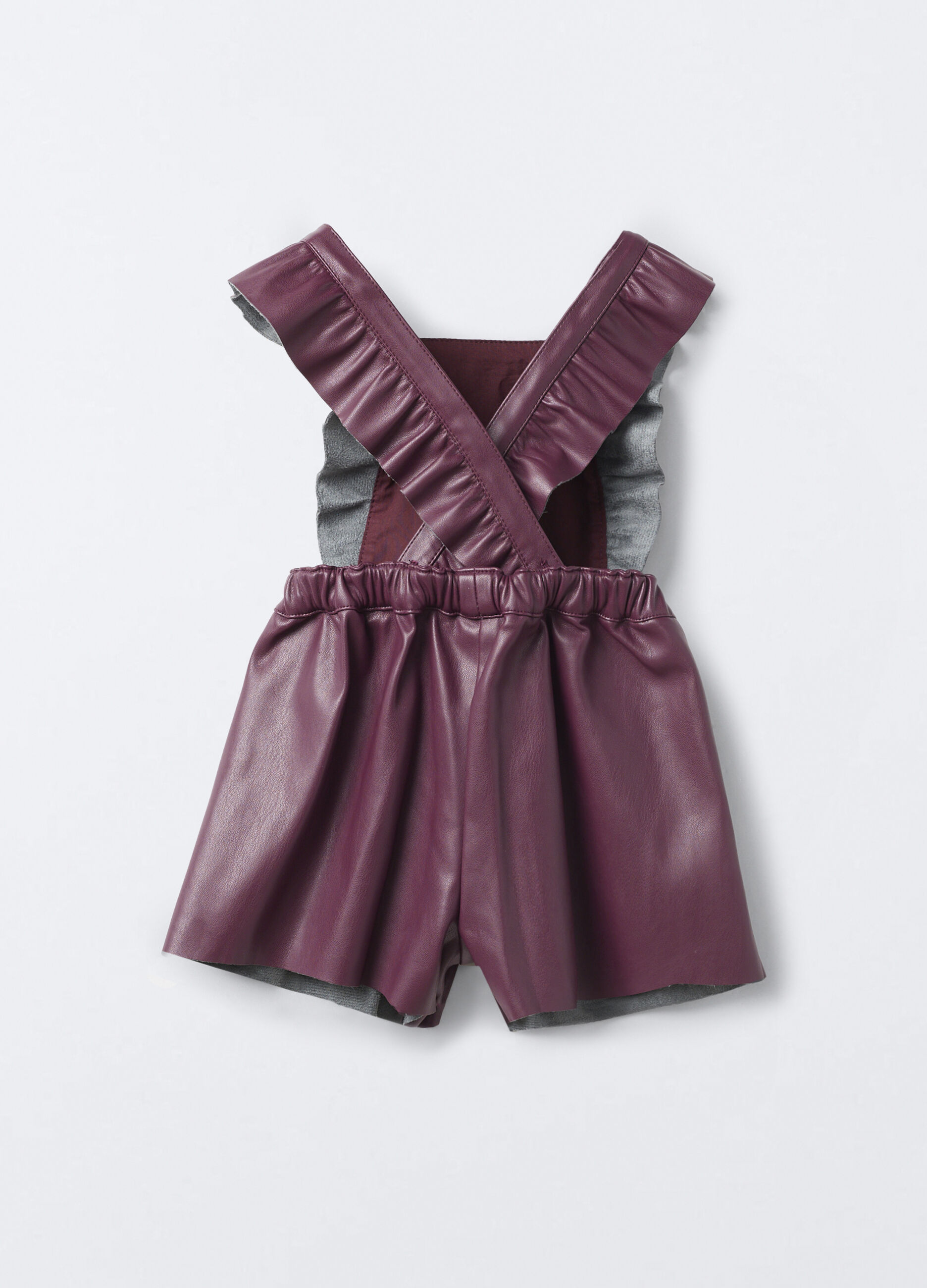 Vestito salopette in eco pelle bimba_1