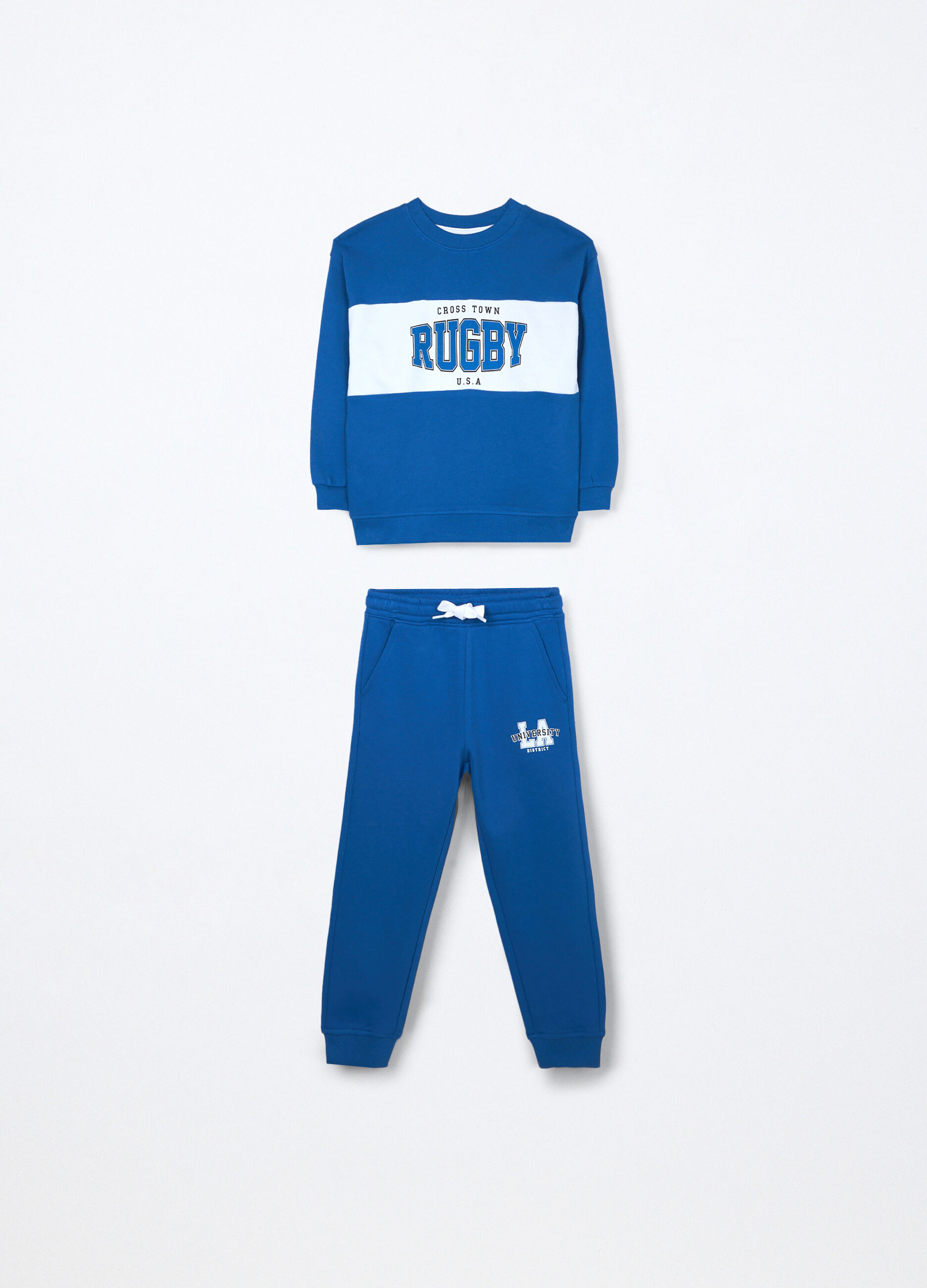 Jogging set in french terry di puro cotone bambino_0