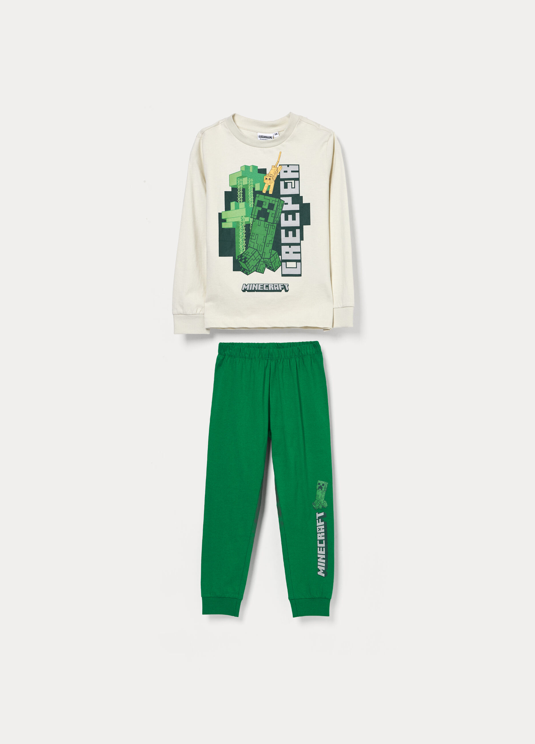 Set pigiama lungo Minecraft in jersey di puro cotone bambino_0