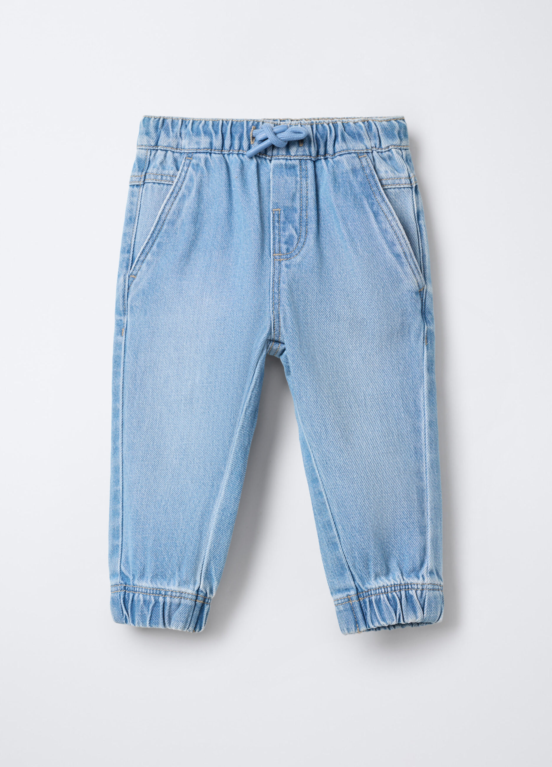 Jogger in denim Fit comfort in puro cotone bimbo_0