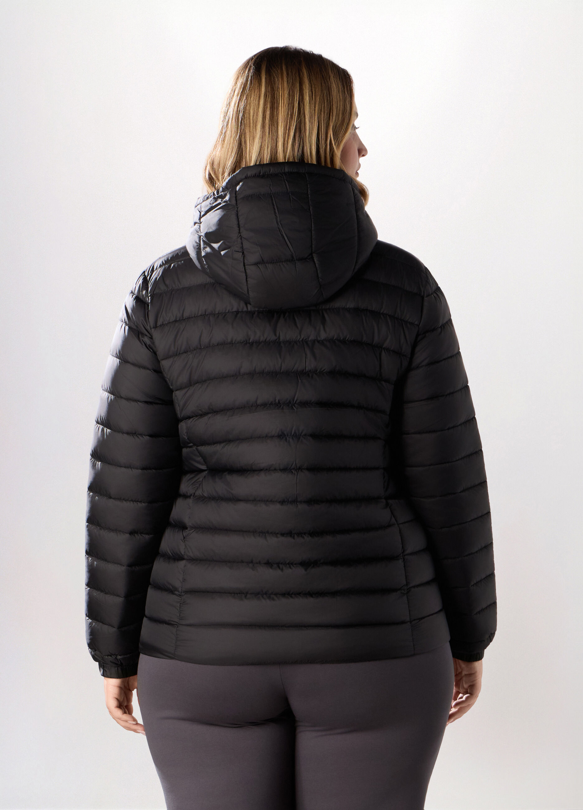 Giubbino imbottito con cappuccio donna curvy_1