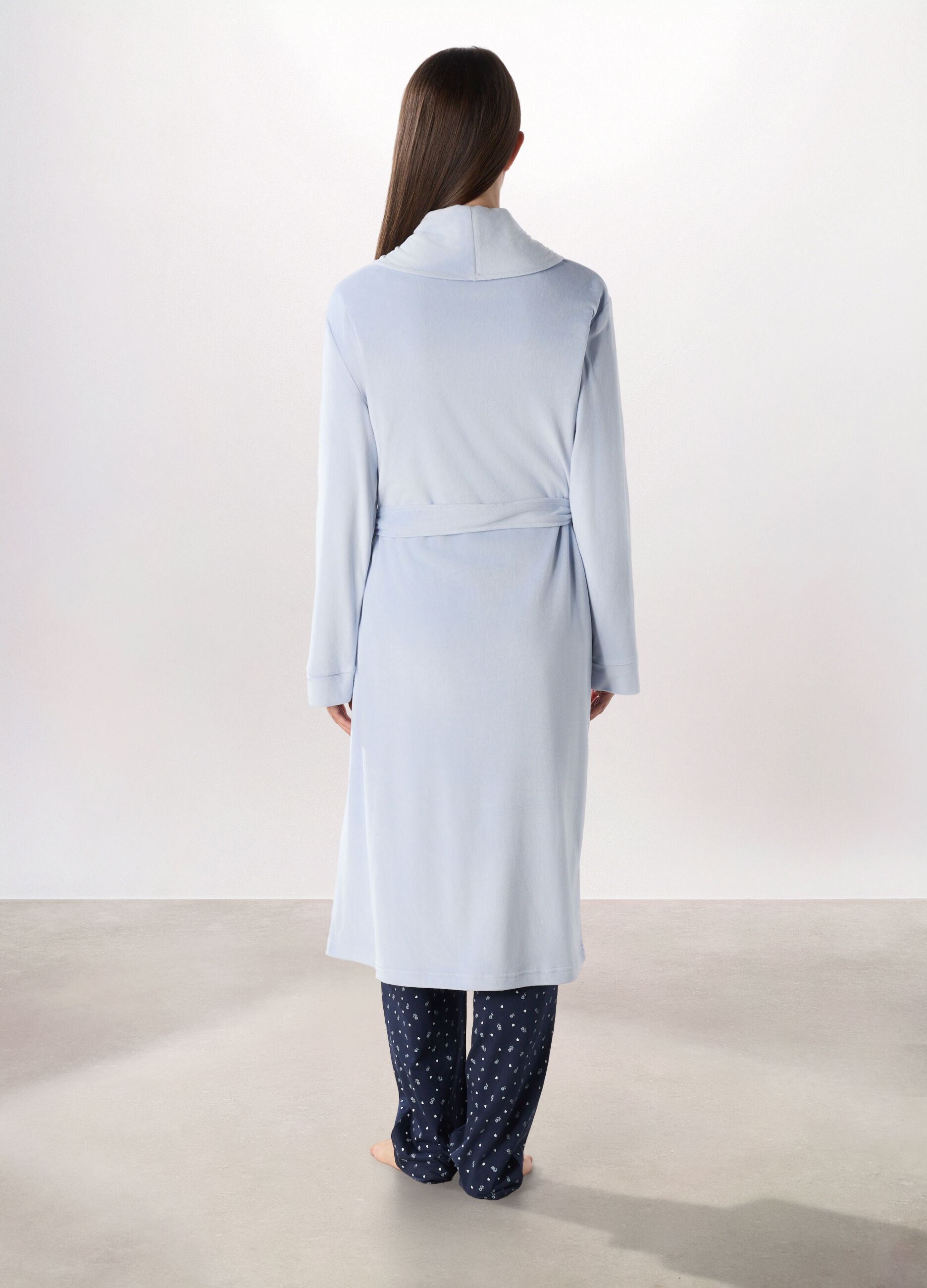 Vestaglia in velluto tinta unita donna_1