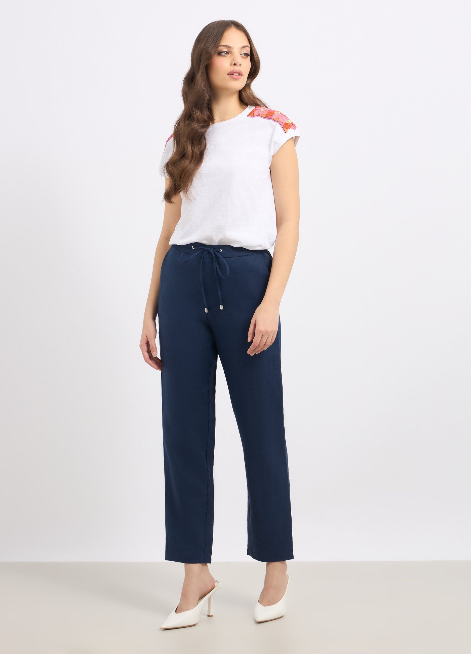 Pantaloni in puro lino donna_0
