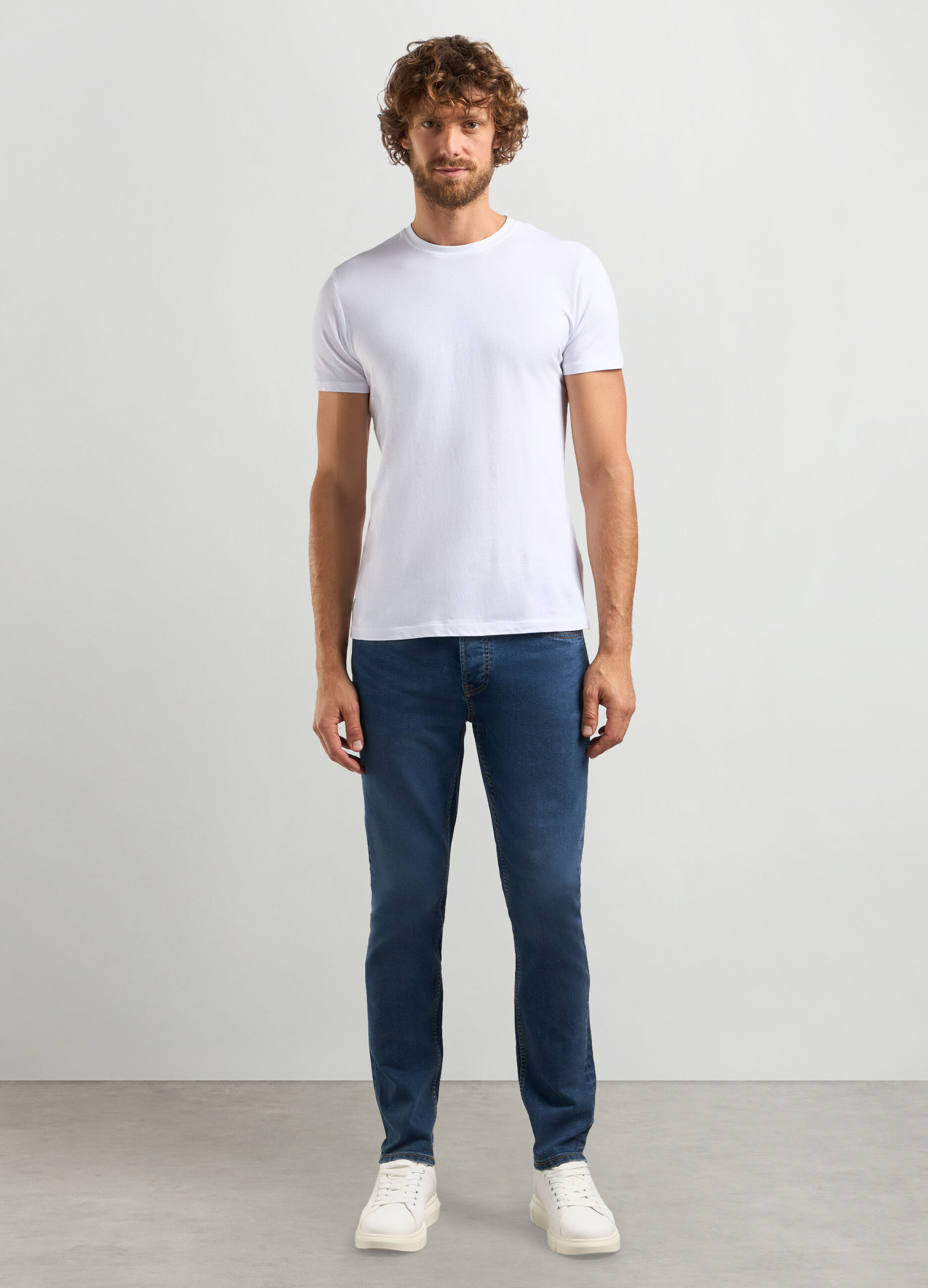 Jeans skinny fit in cotone stretch uomo_0