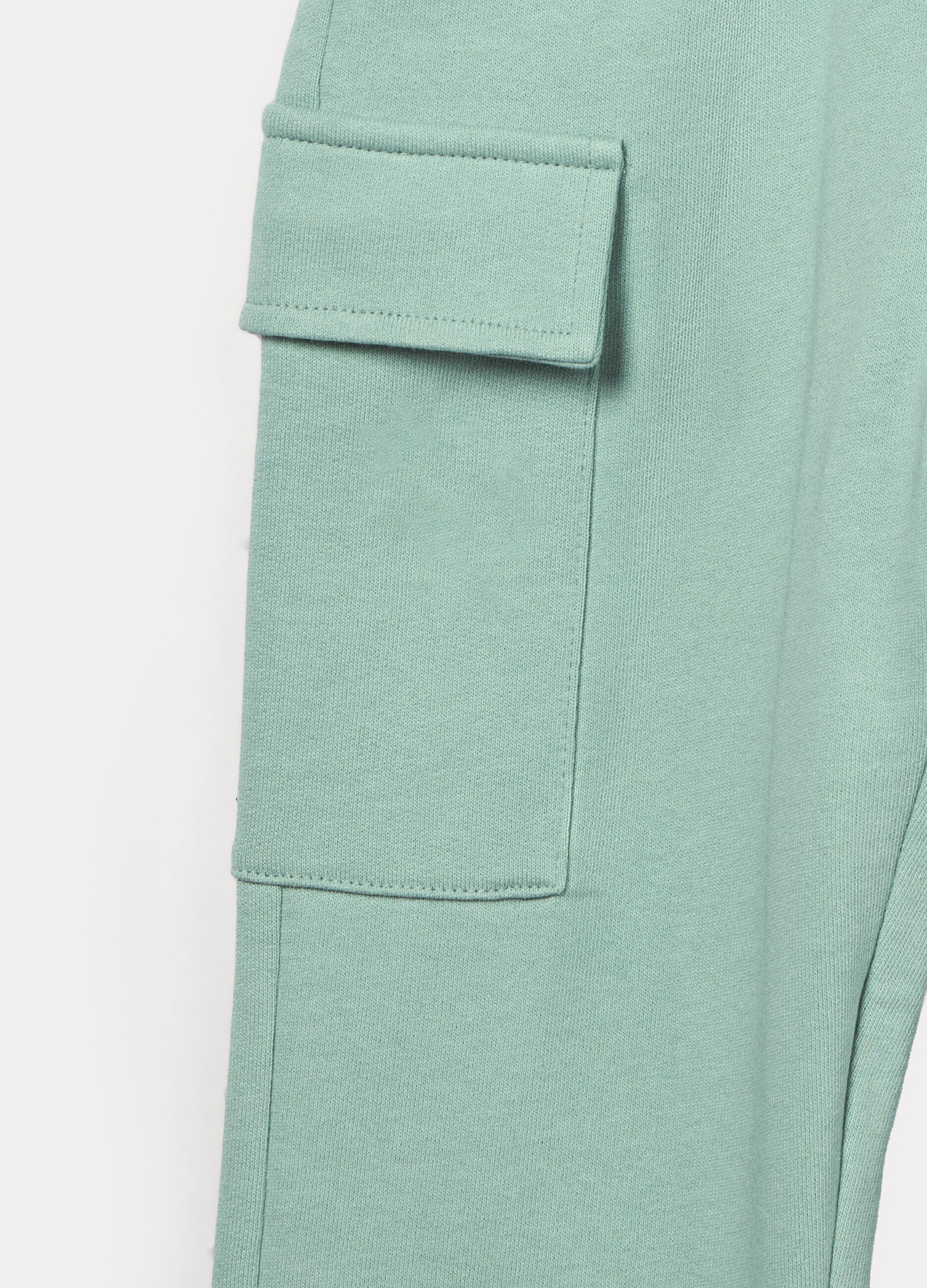 Jogger cargo in french terry di puro cotone bambina_2