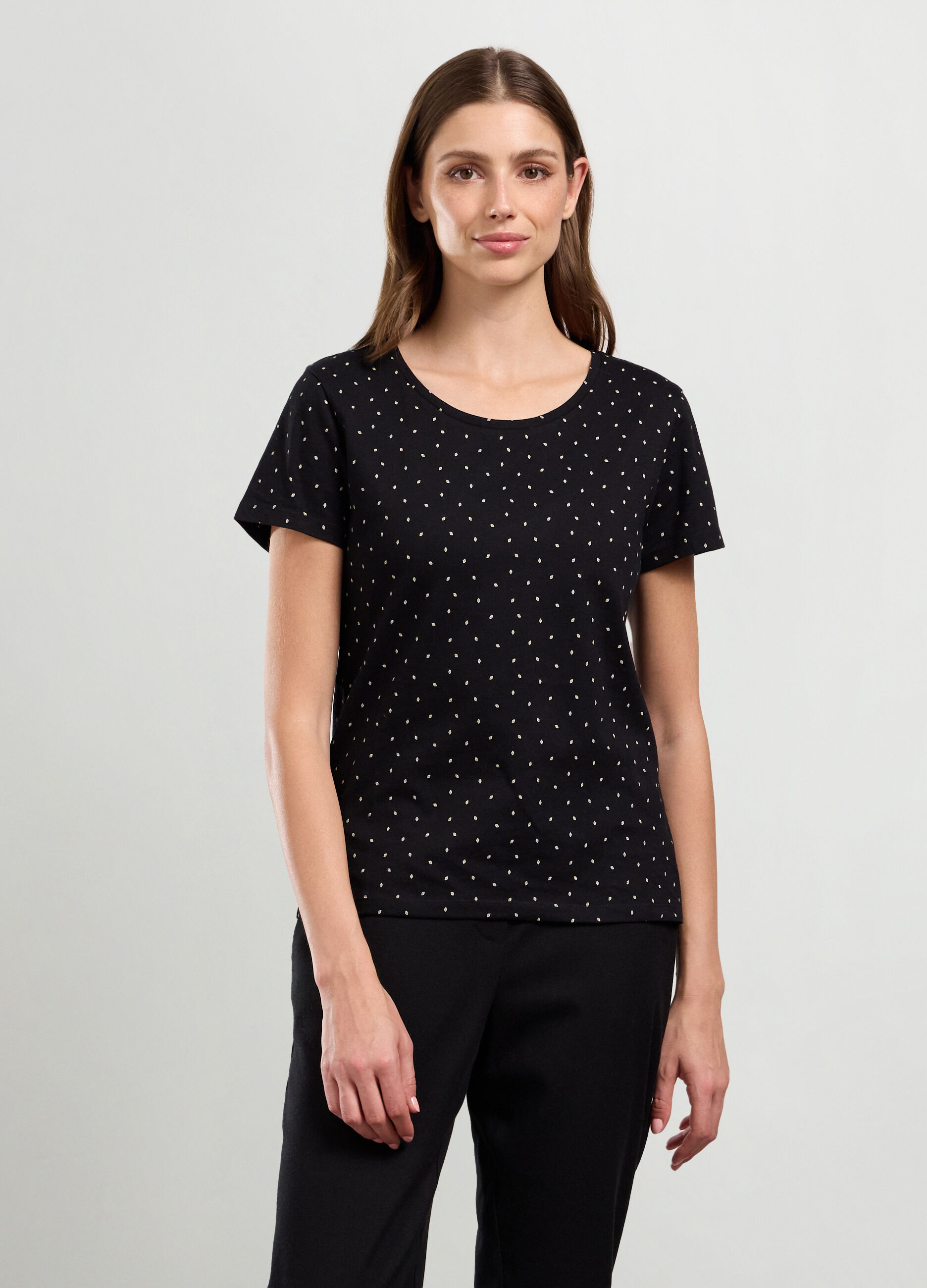 T-shirt in puro cotone con stampa donna_0