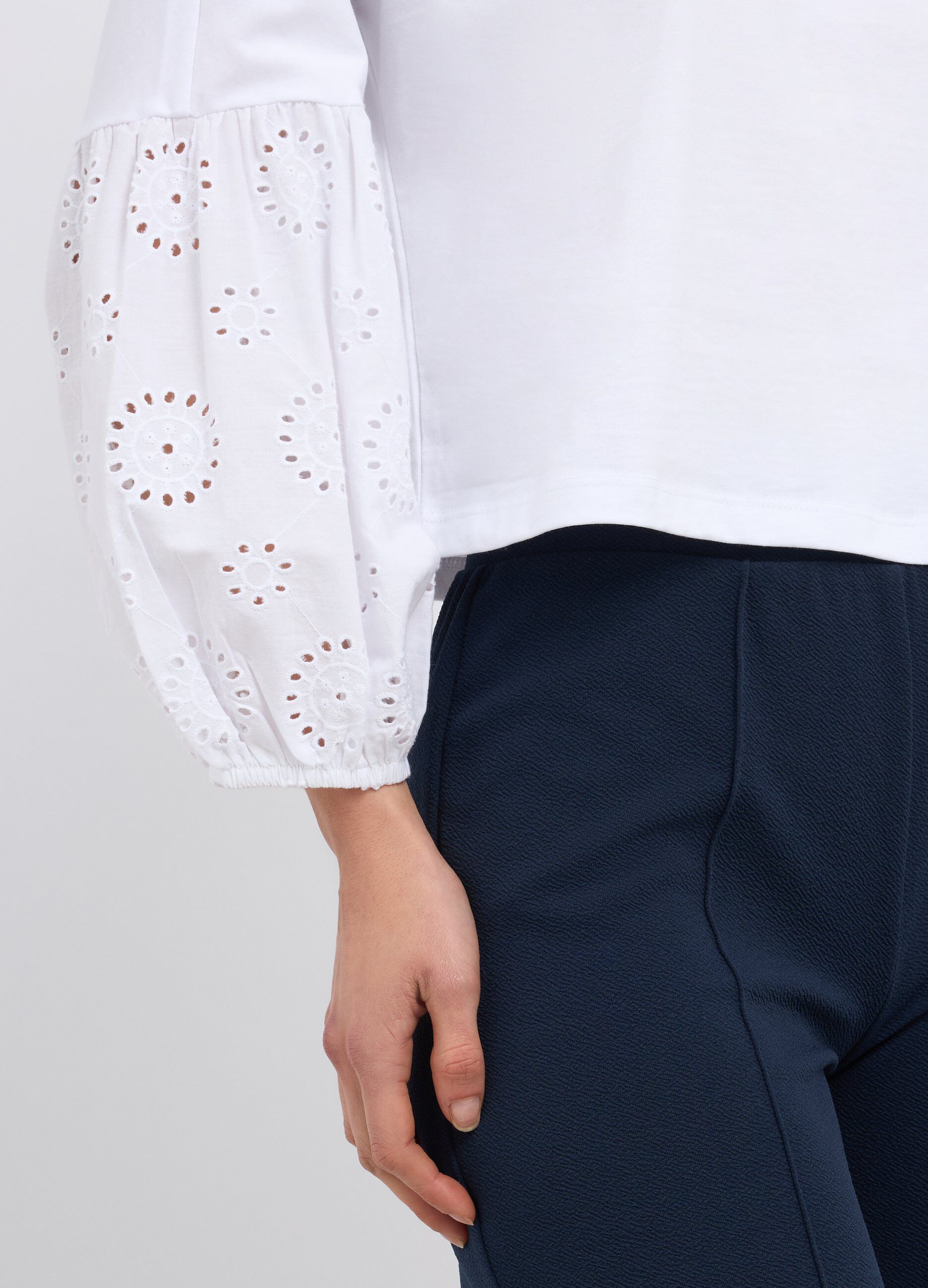 T-shirt in puro cotone a maniche lunghe donna_2