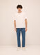 Jeans 5 tasche slim fit in denim di cotone uomo_0