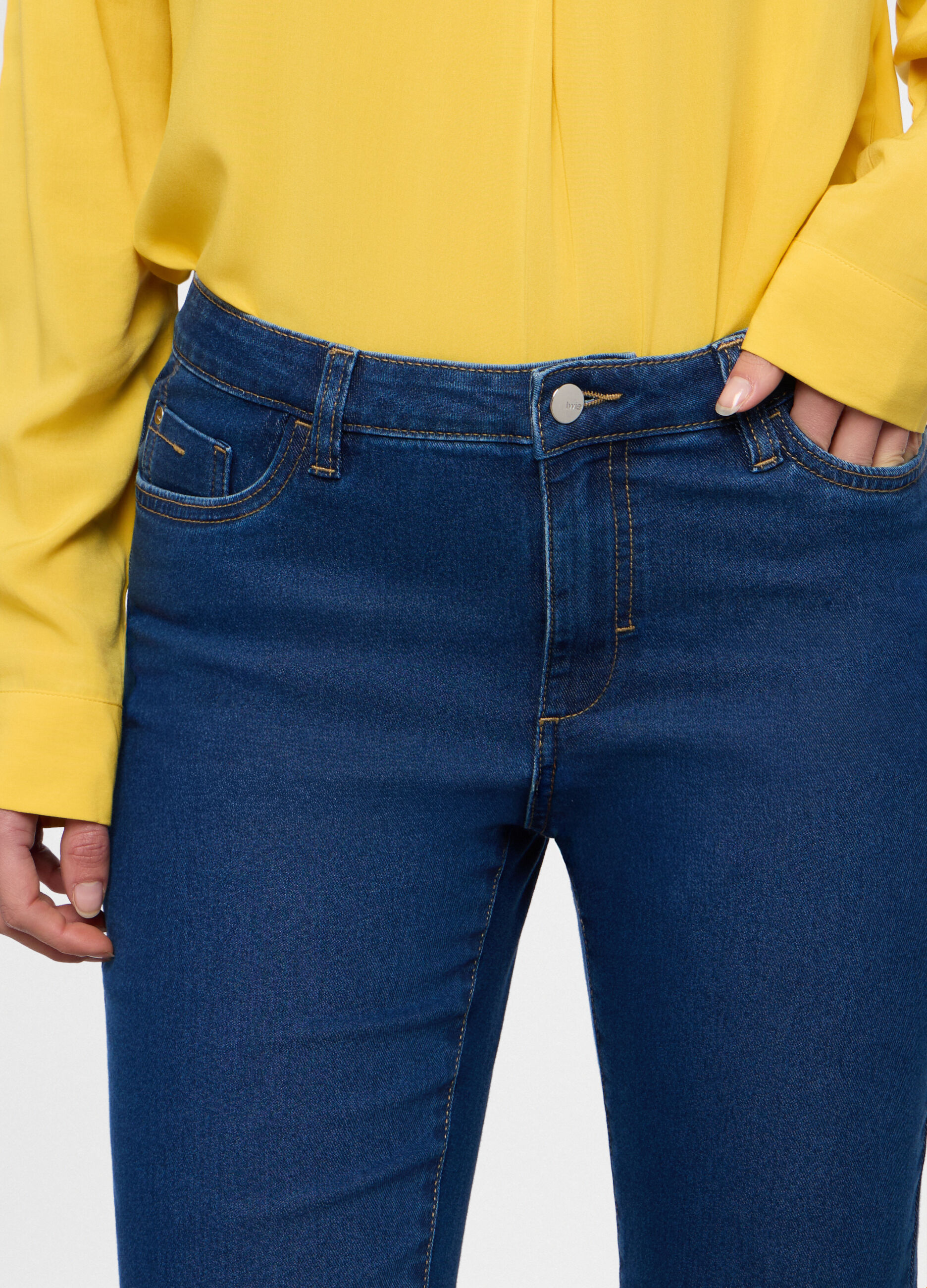 Pantaloni in denim stretch donna_2