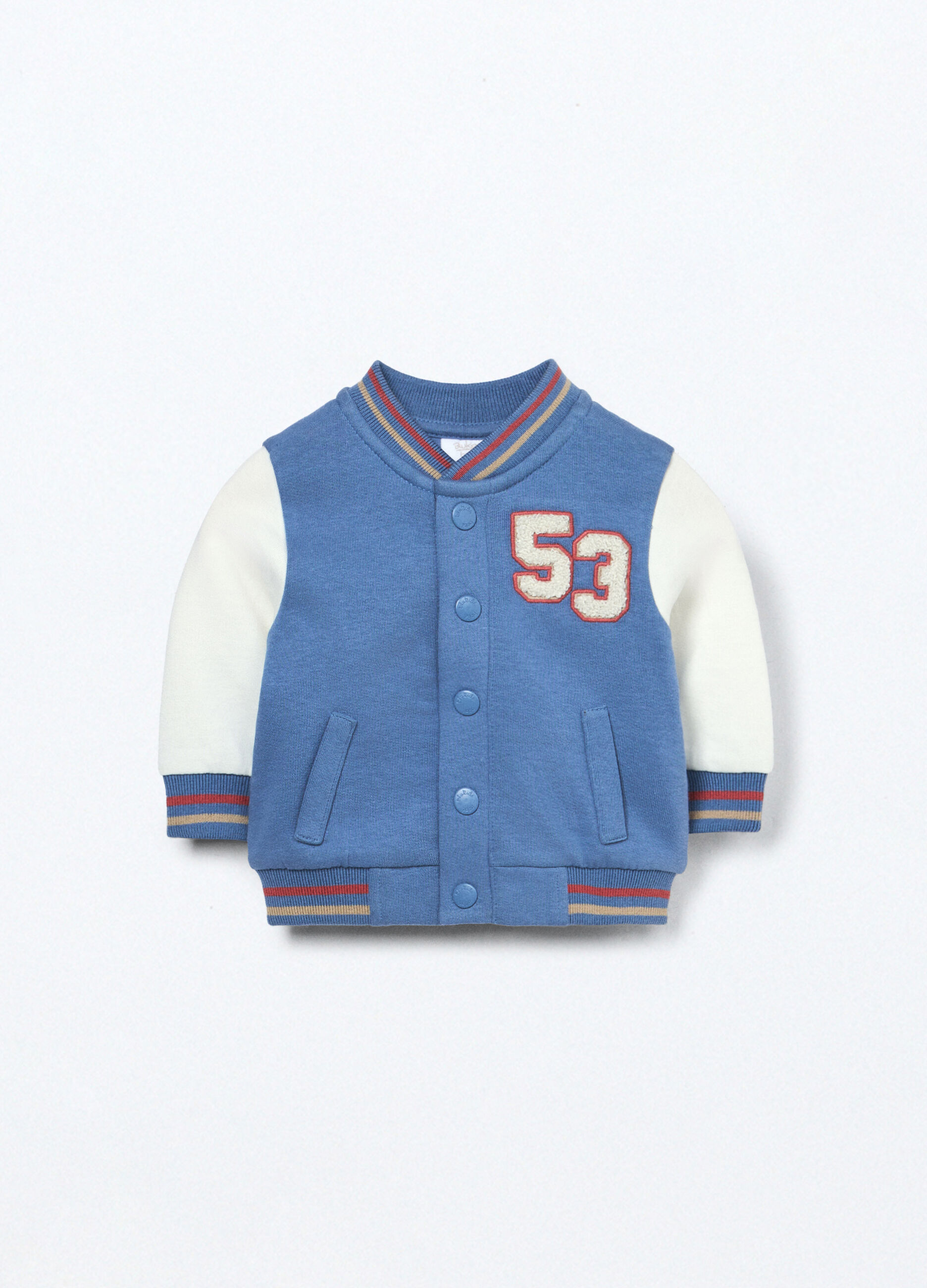 Cardigan in puro cotone fleece neonato_0
