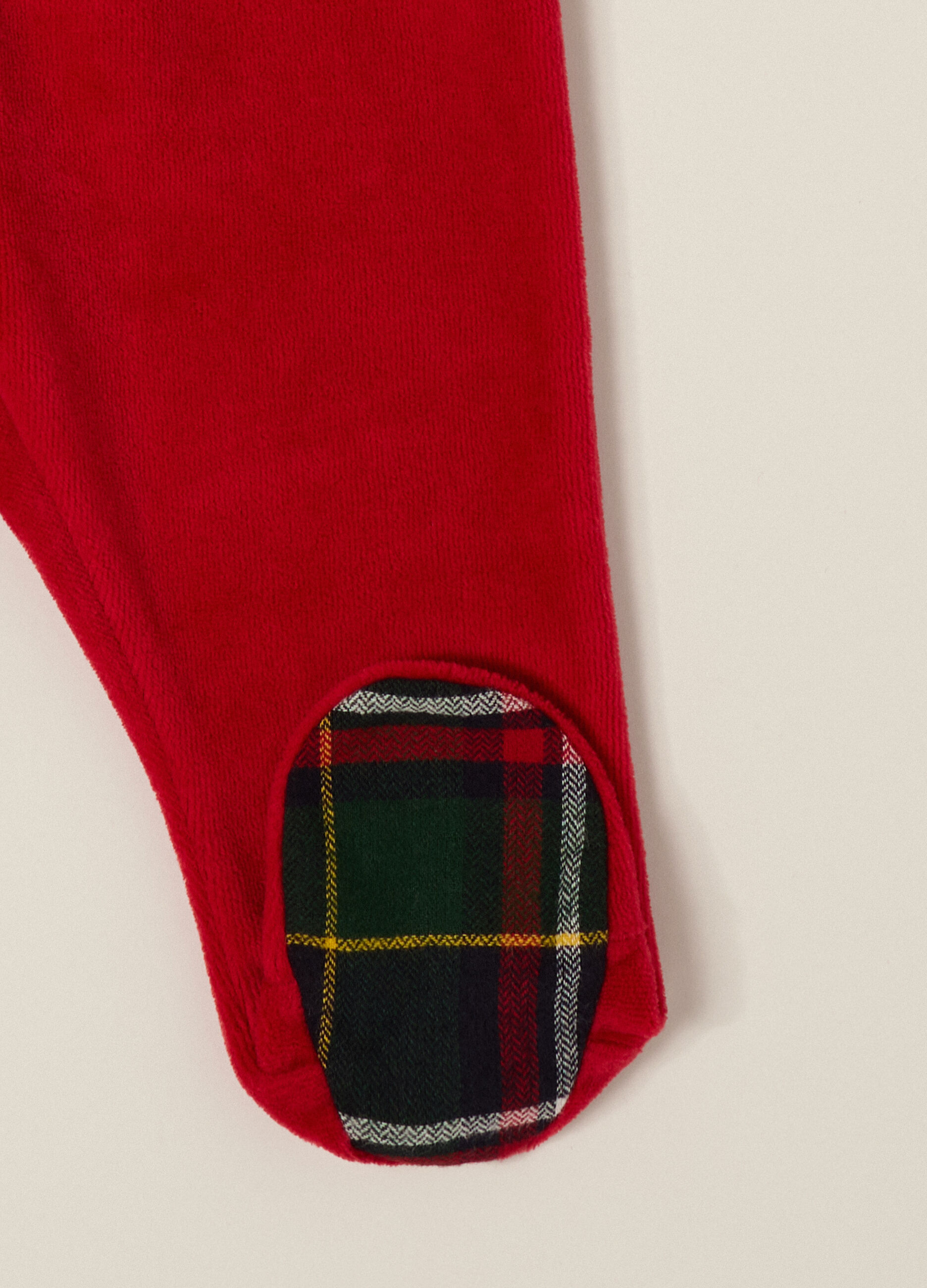 Completo rosso in velour con orsetto_3