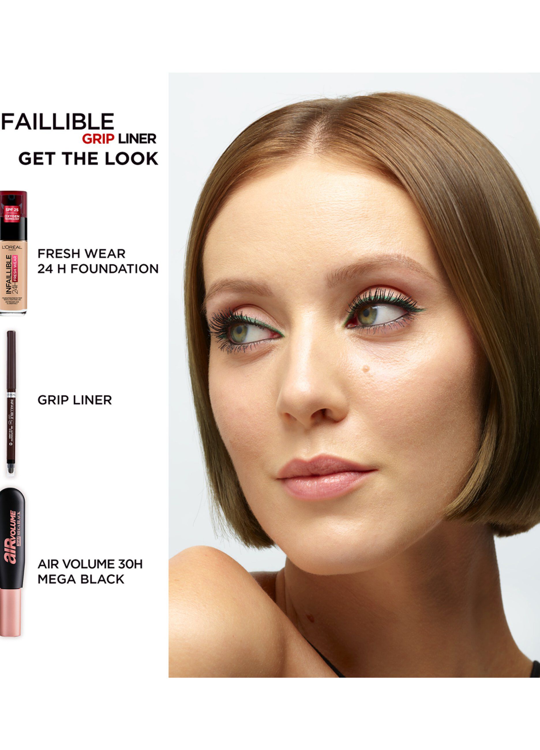 L'Oréal Paris Matita Automatica in Gel Infaillible 36H Grip Liner, Tratto Sfumabile a Lunga Tenuta, Waterproof, Formula in Gel, Tonalità: 04 Brown Denim.