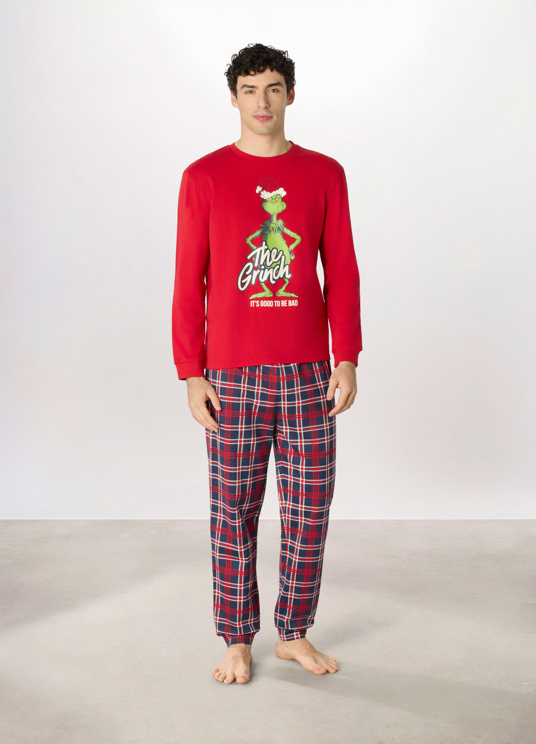 Pigiama lungo in cotone Grinch uomo