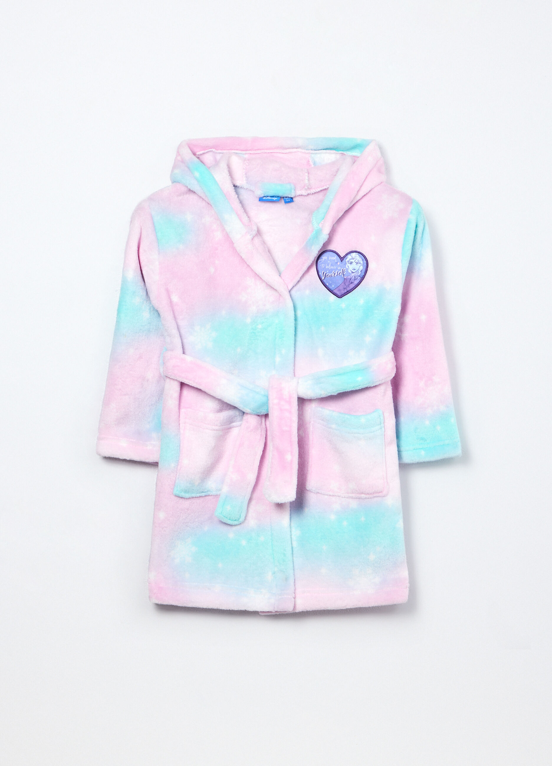 Vestaglia multicolor in coral fleece bambina_0