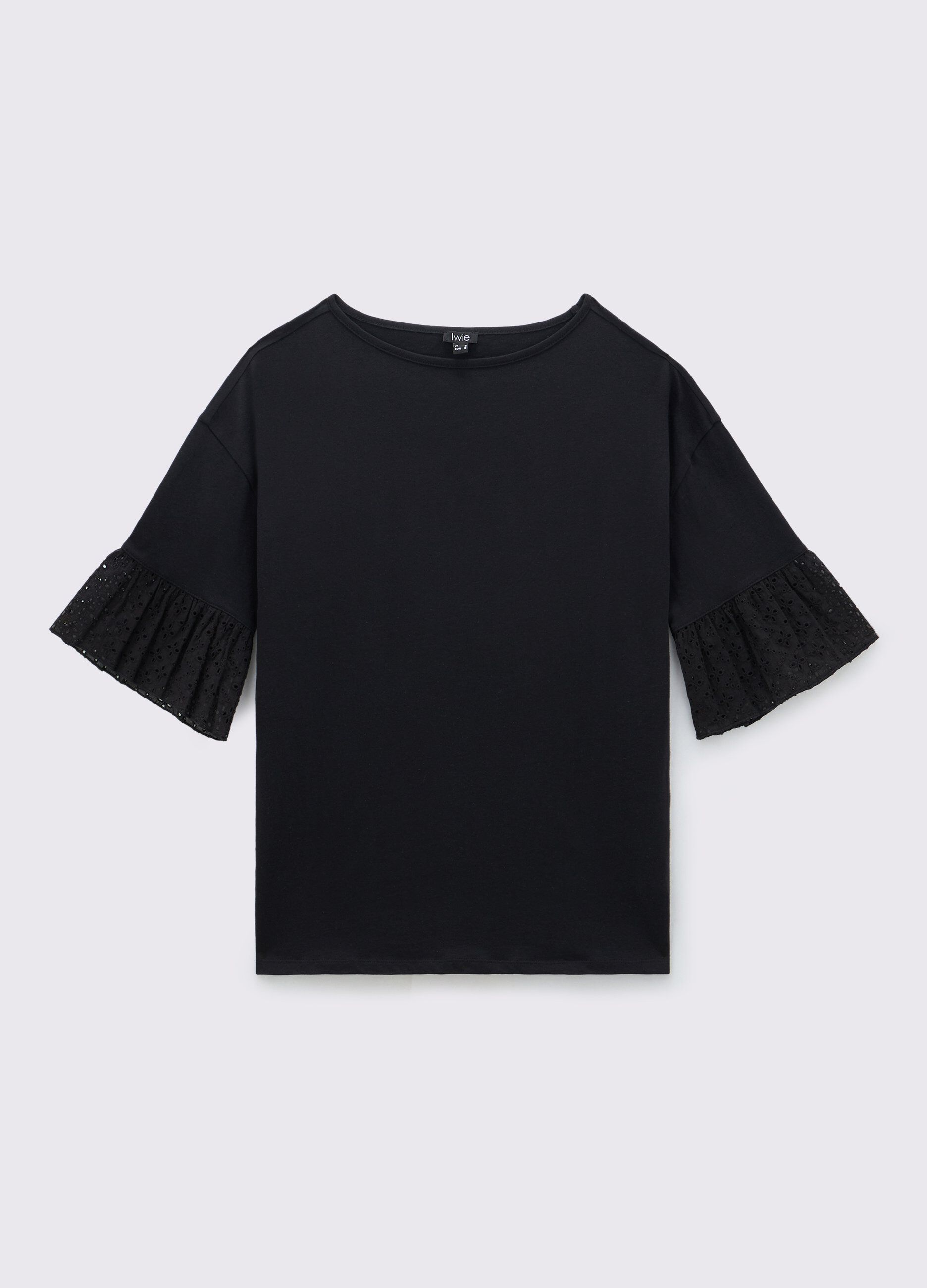 T-shirt in puro cotone con inserto donna_0