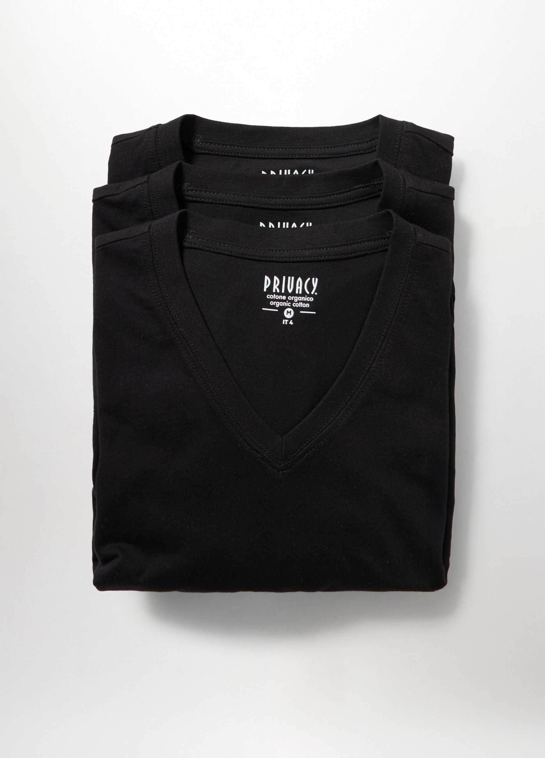 3 pack T-shirt collo a V in cotone uomo_0