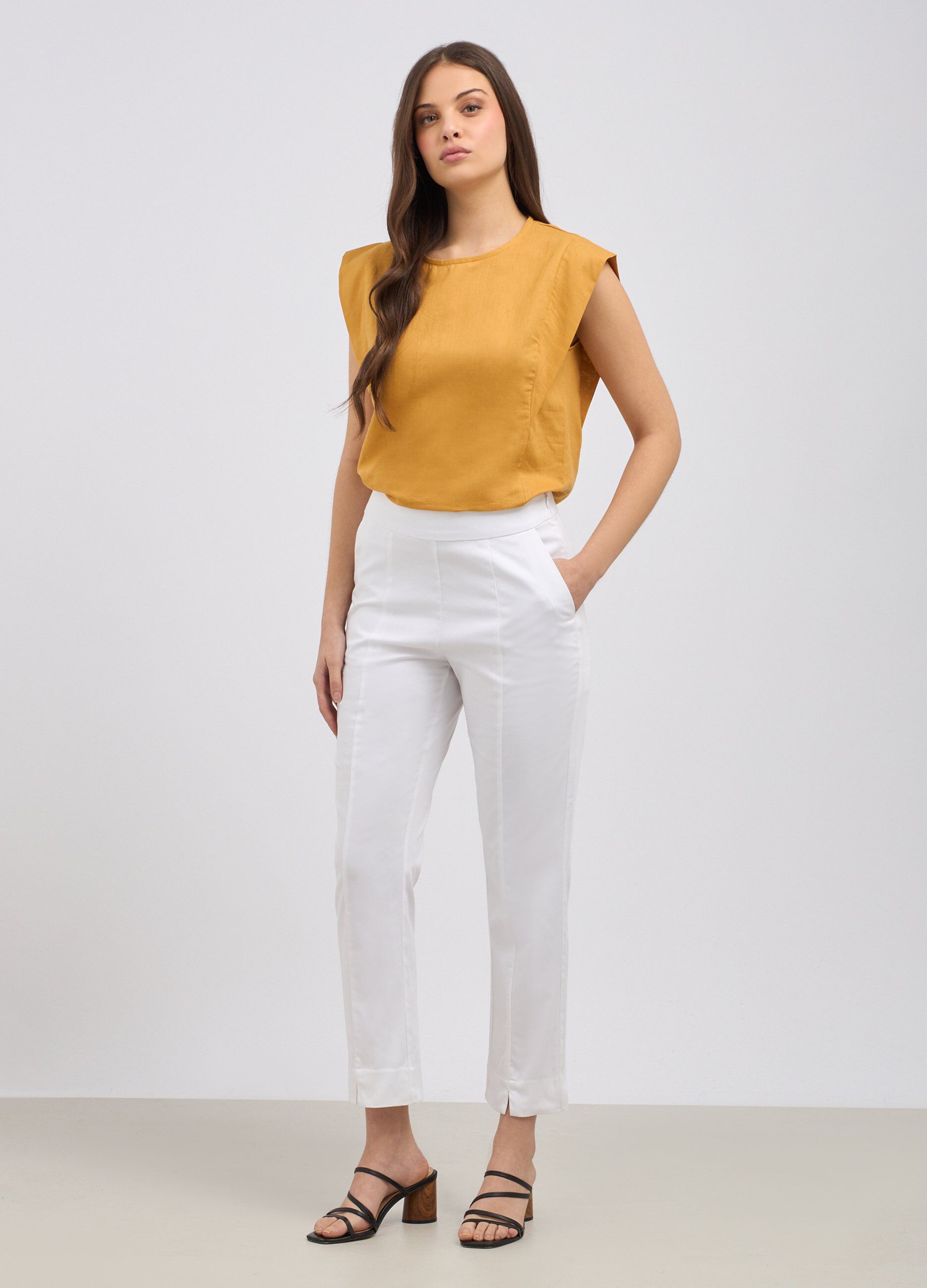 Pantaloni in cotone satin donna