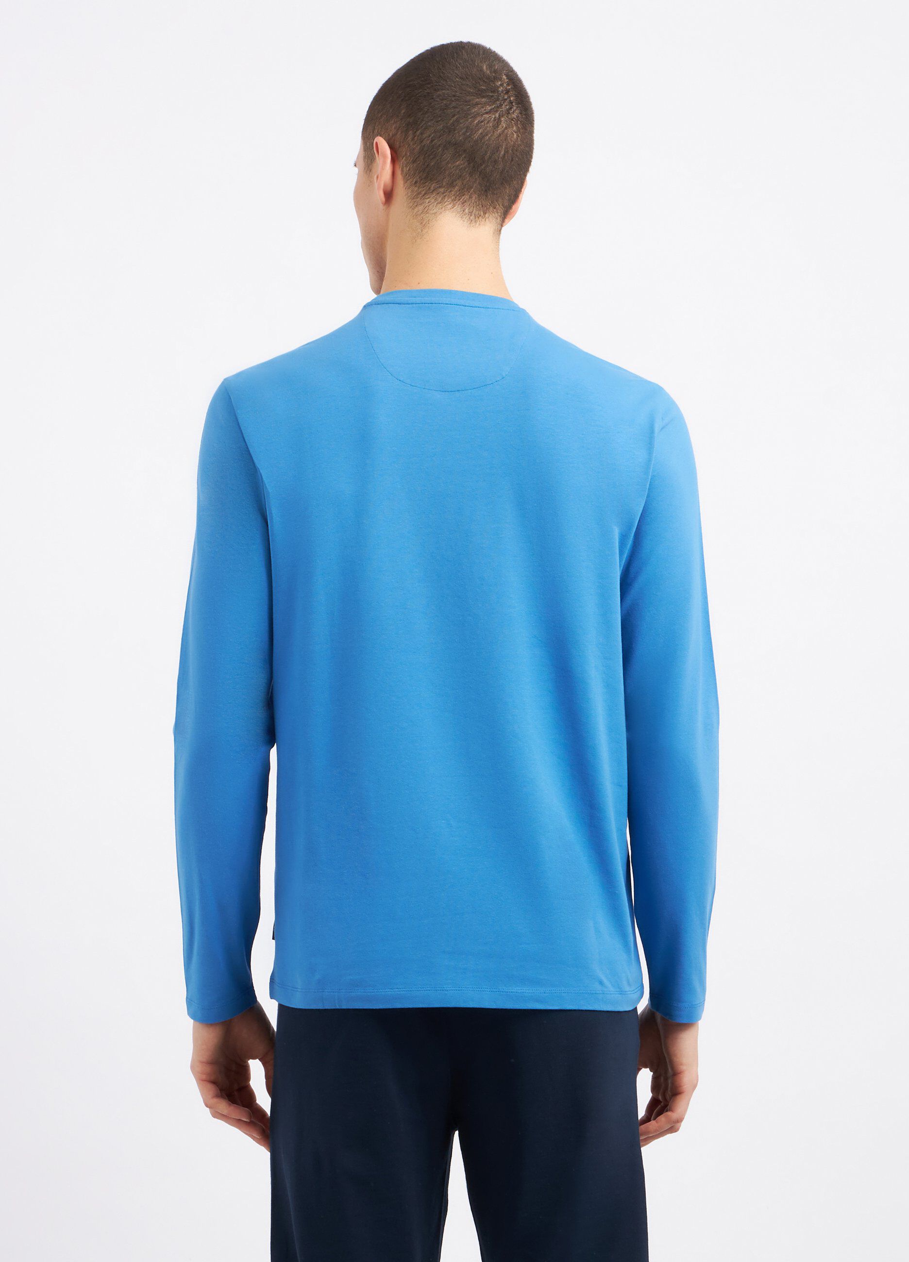 T-shirt a maniche lunghe in cotone stretch uomo_1