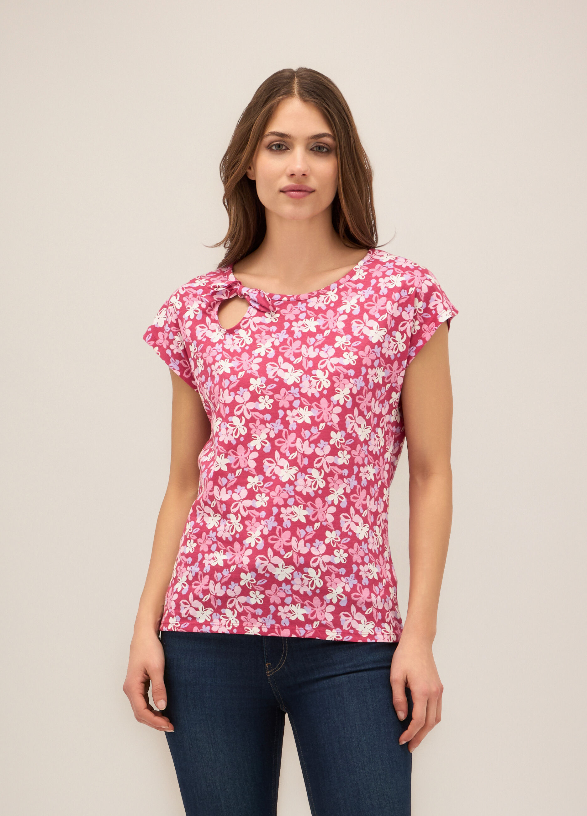T-shirt in puro cotone donna_0