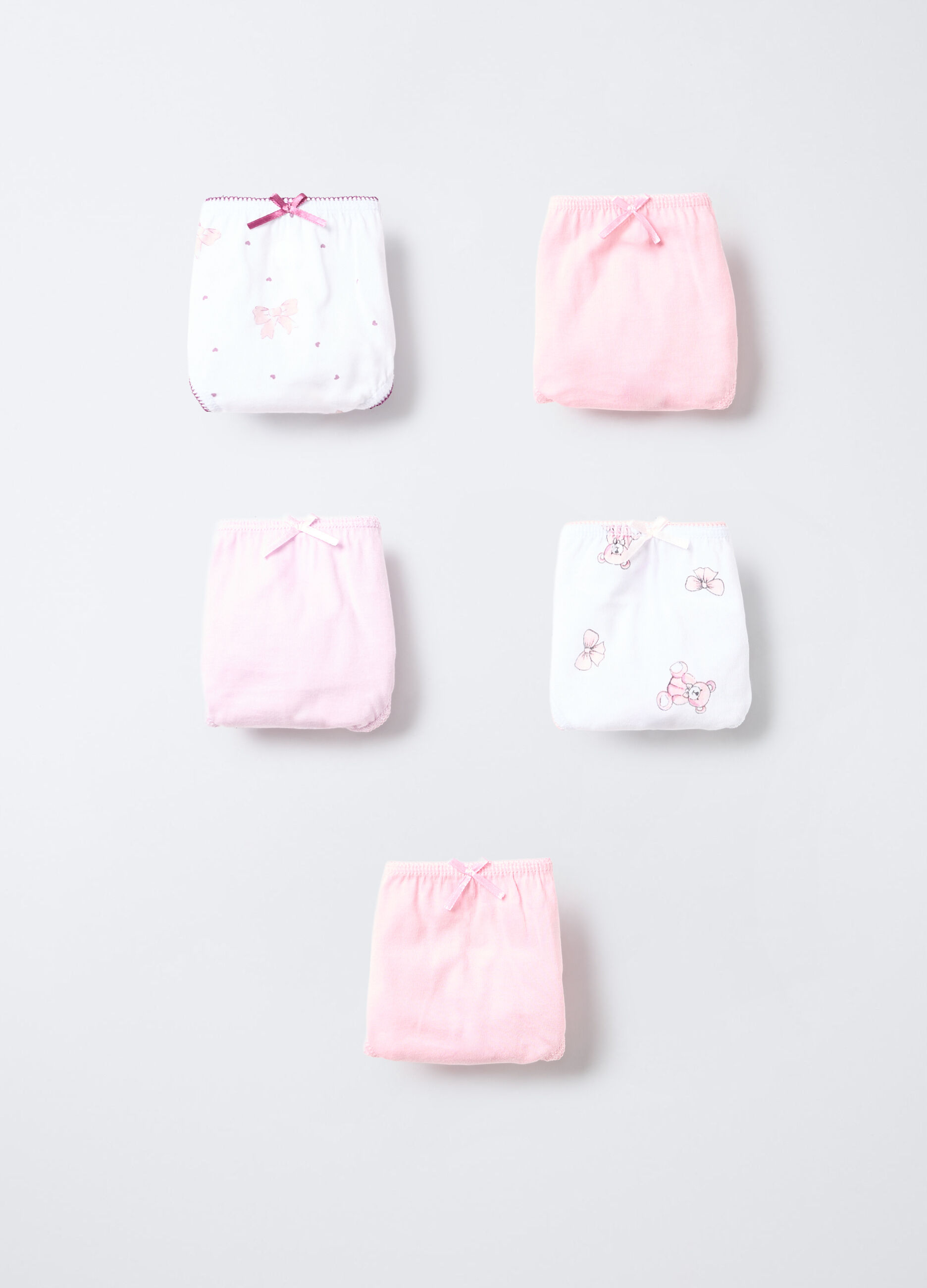 Pack 5 slip in jersey di puro cotone bambina_0