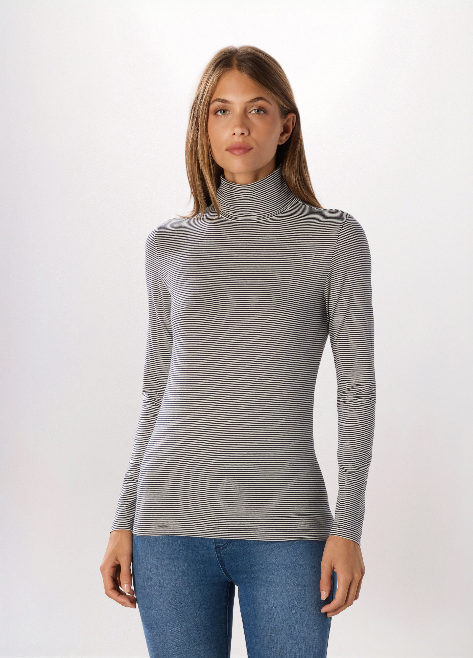 Lupetto in jersey di cotone stretch donna_0