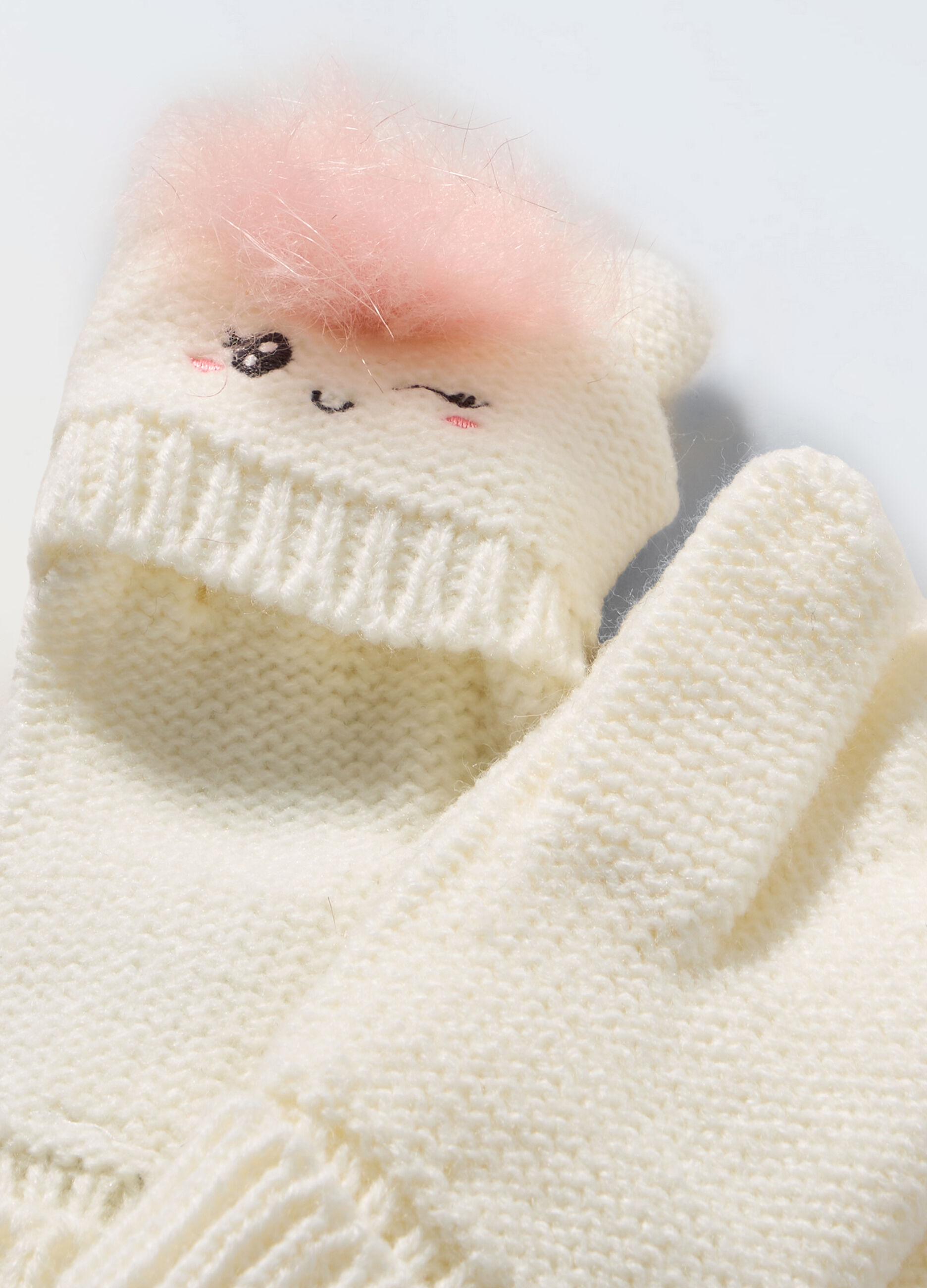 Guanti tricot corti con manopole _1