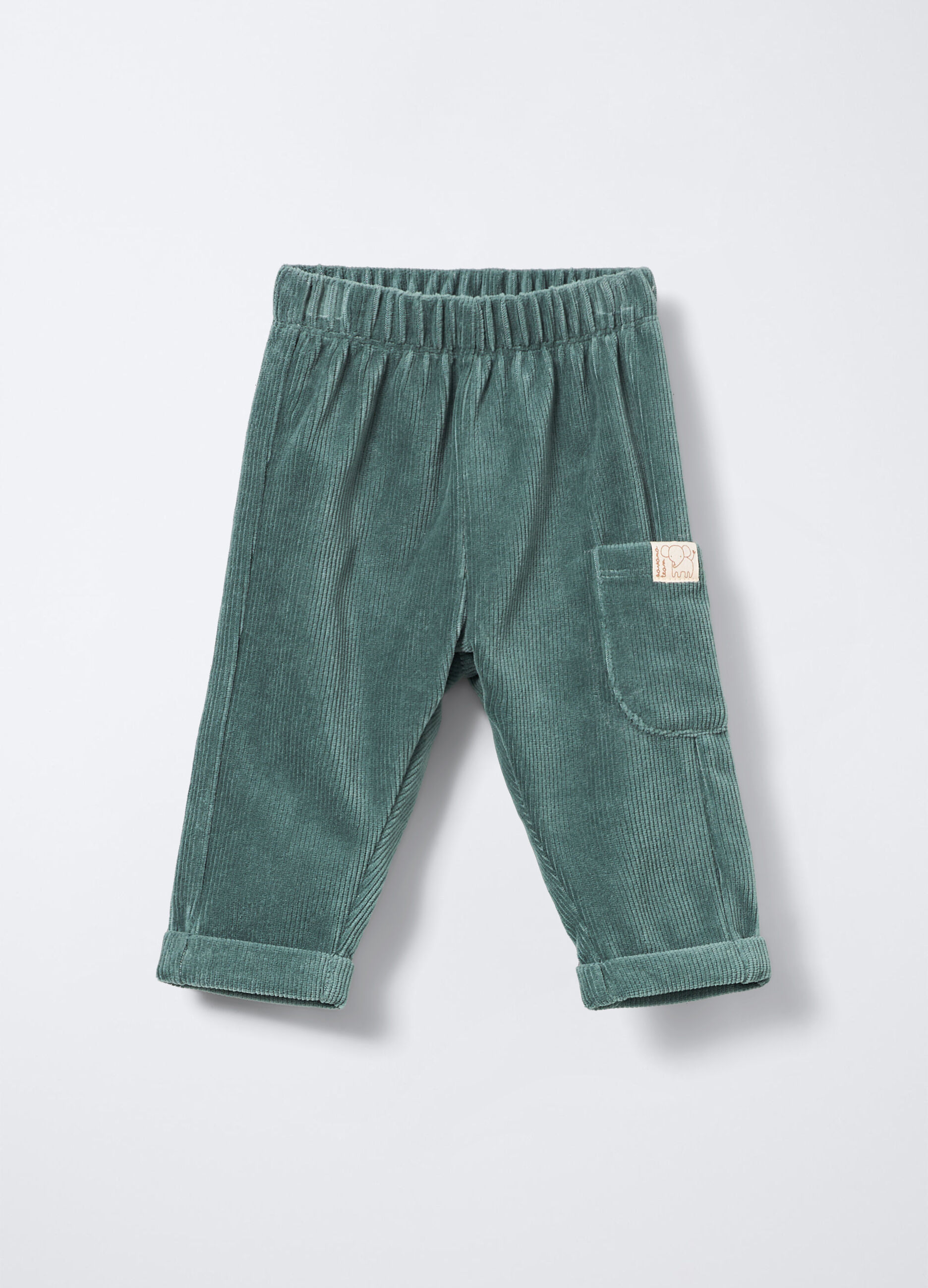 Pantaloni velour in costina neonato