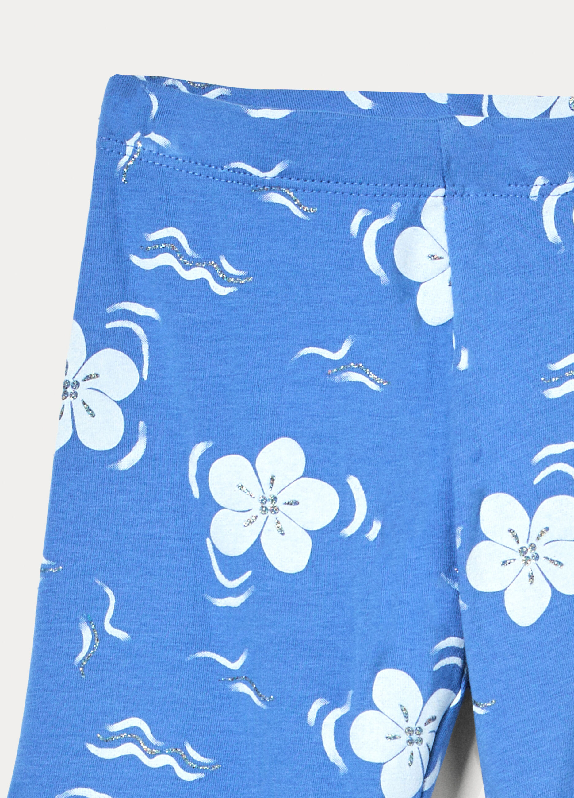 Leggings corti in jersey di cotone stretch bambina_2