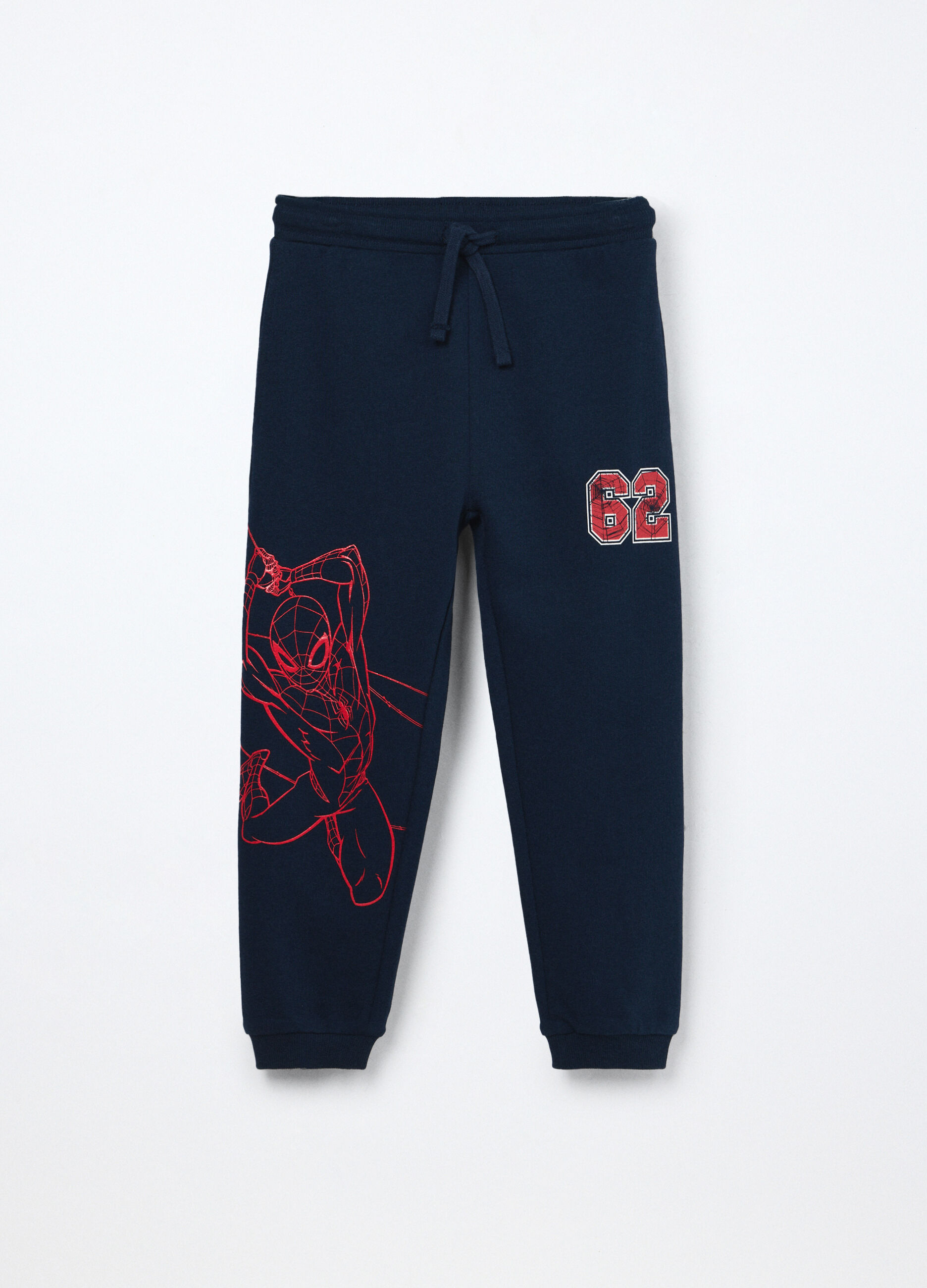 Joggers Spider-Man in french terry di puro cotone bambino_0