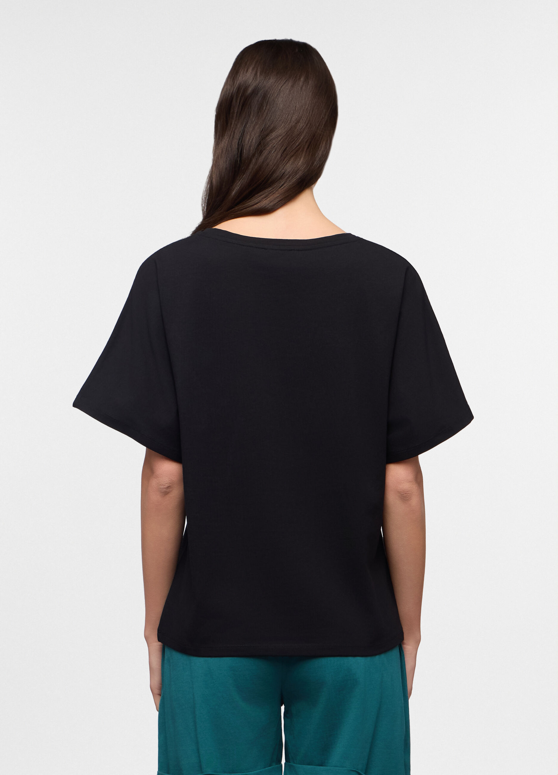 T-shirt girocollo stretch donna