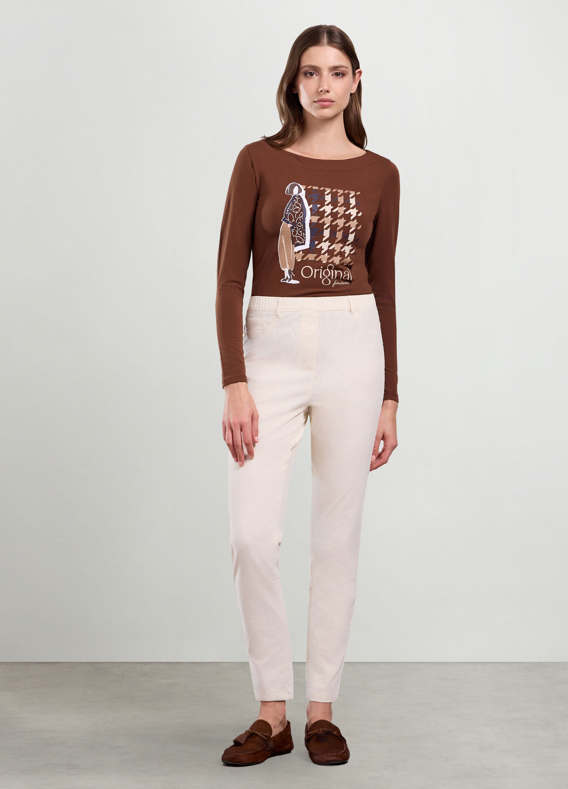 Leggings in costina di velluto donna_0