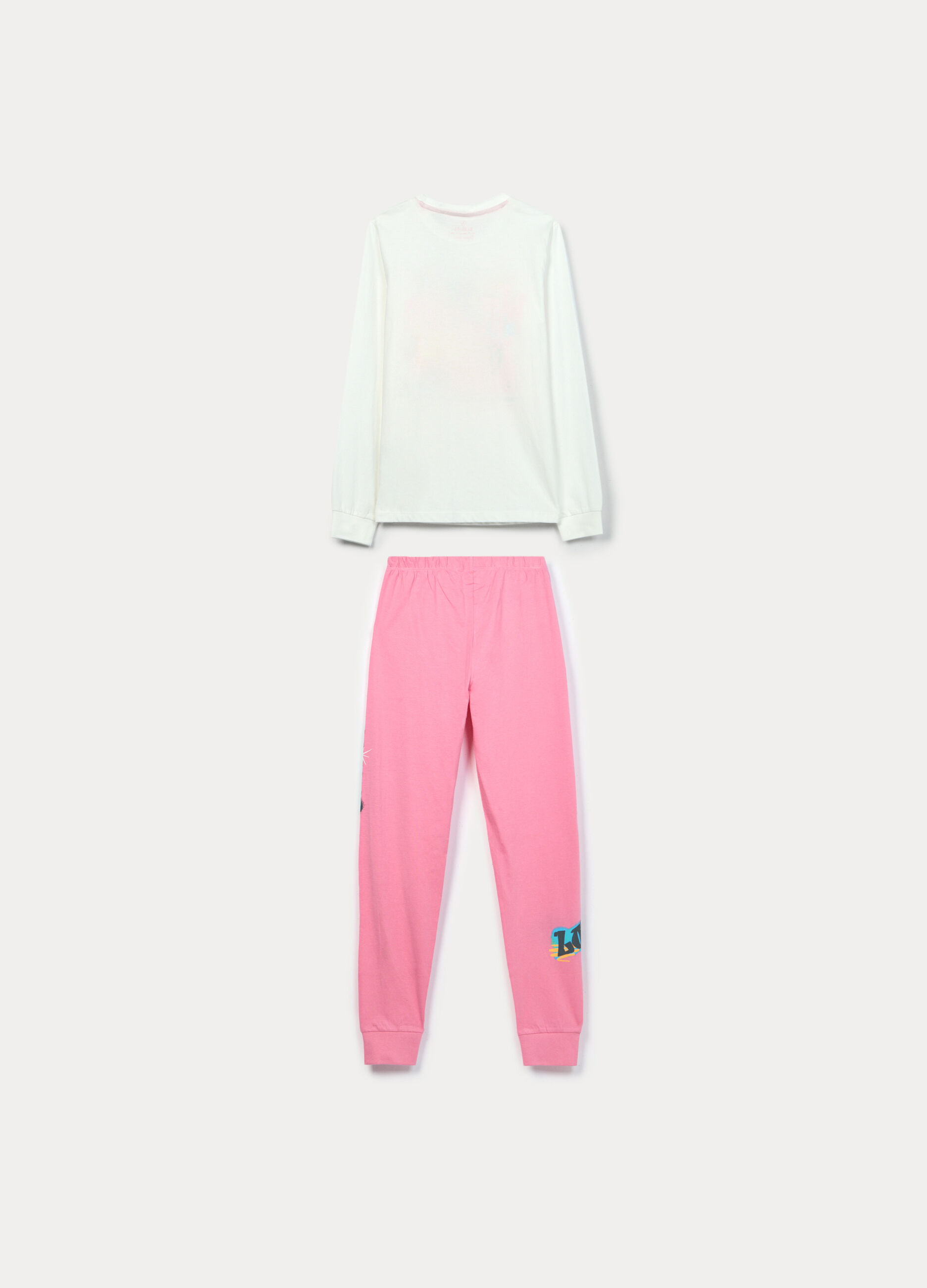 Set pigiama lungo in jersey di puro cotone ragazza_1