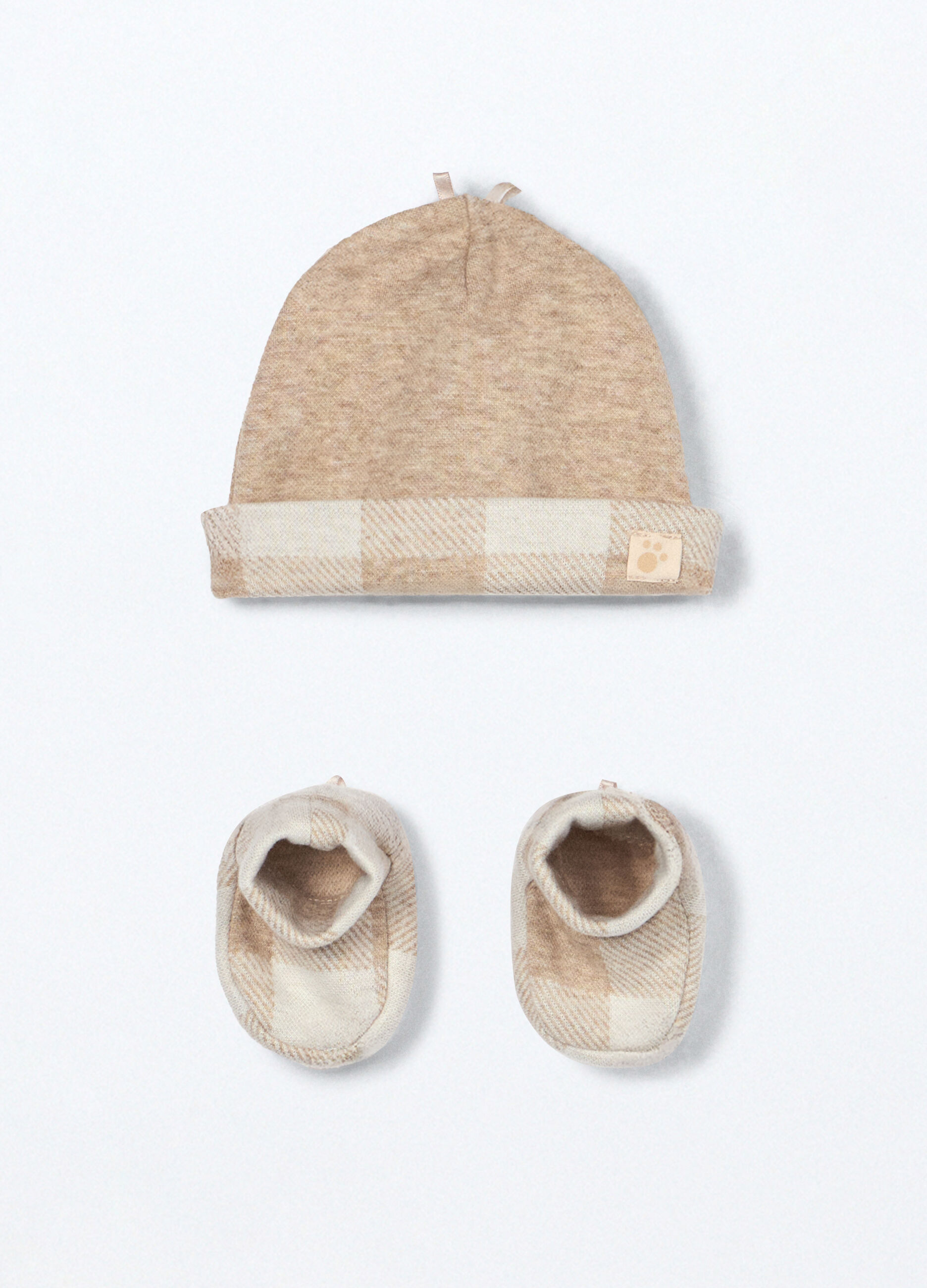 Set berretto + scarpine in puro cotone_0