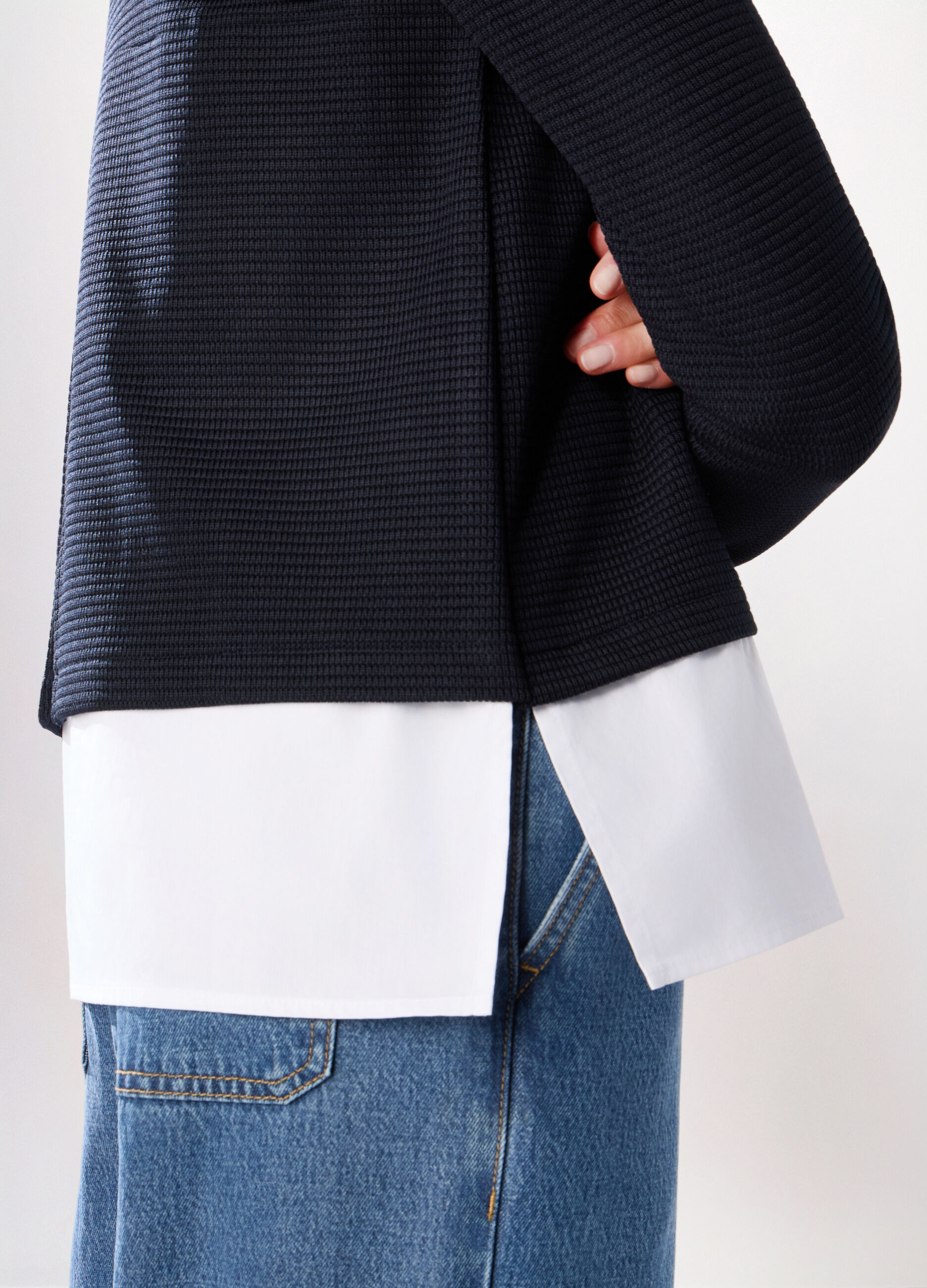 T-shirt jacquard con inserto donna_2