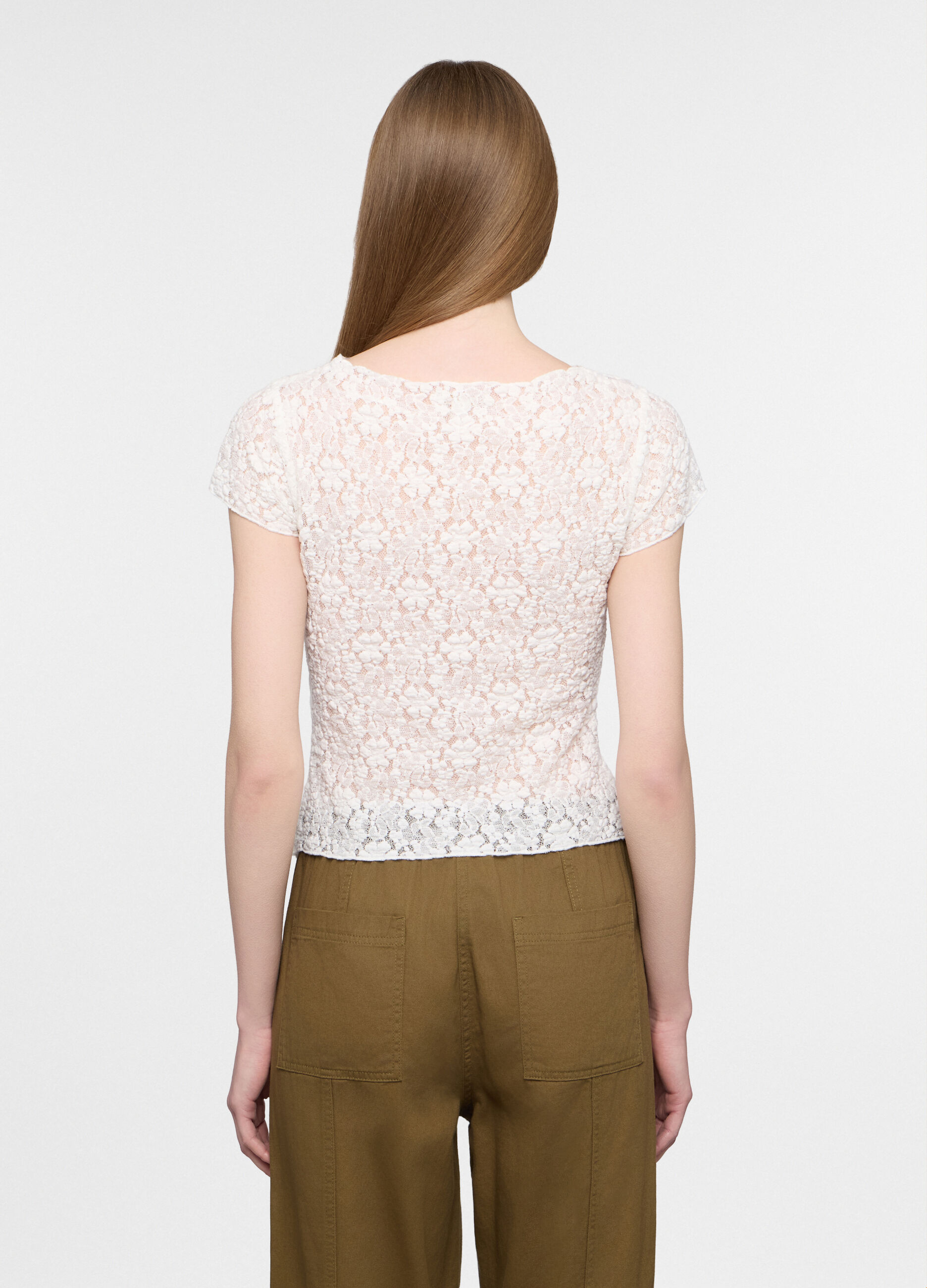 T-shirt con scollo a barchetta donna_1
