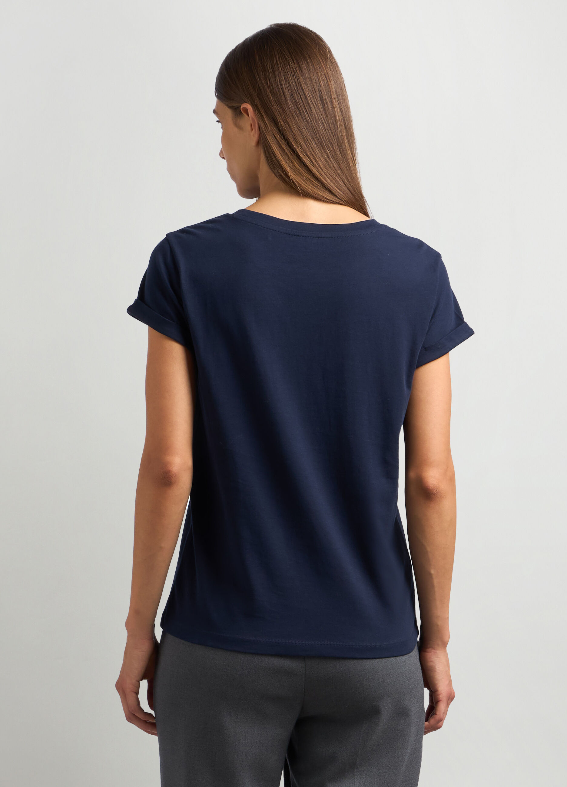 T-shirt in jersey di puro cotone donna_1