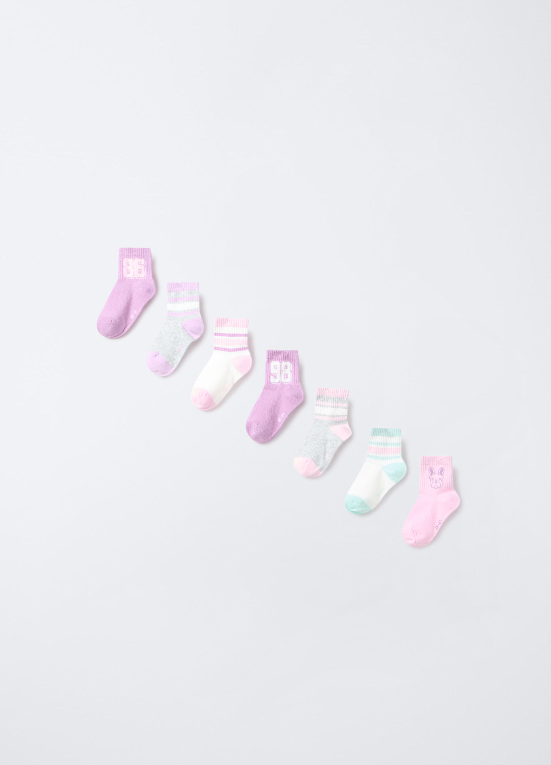 Pack 7 calze corte misto cotone stretch bambina_1