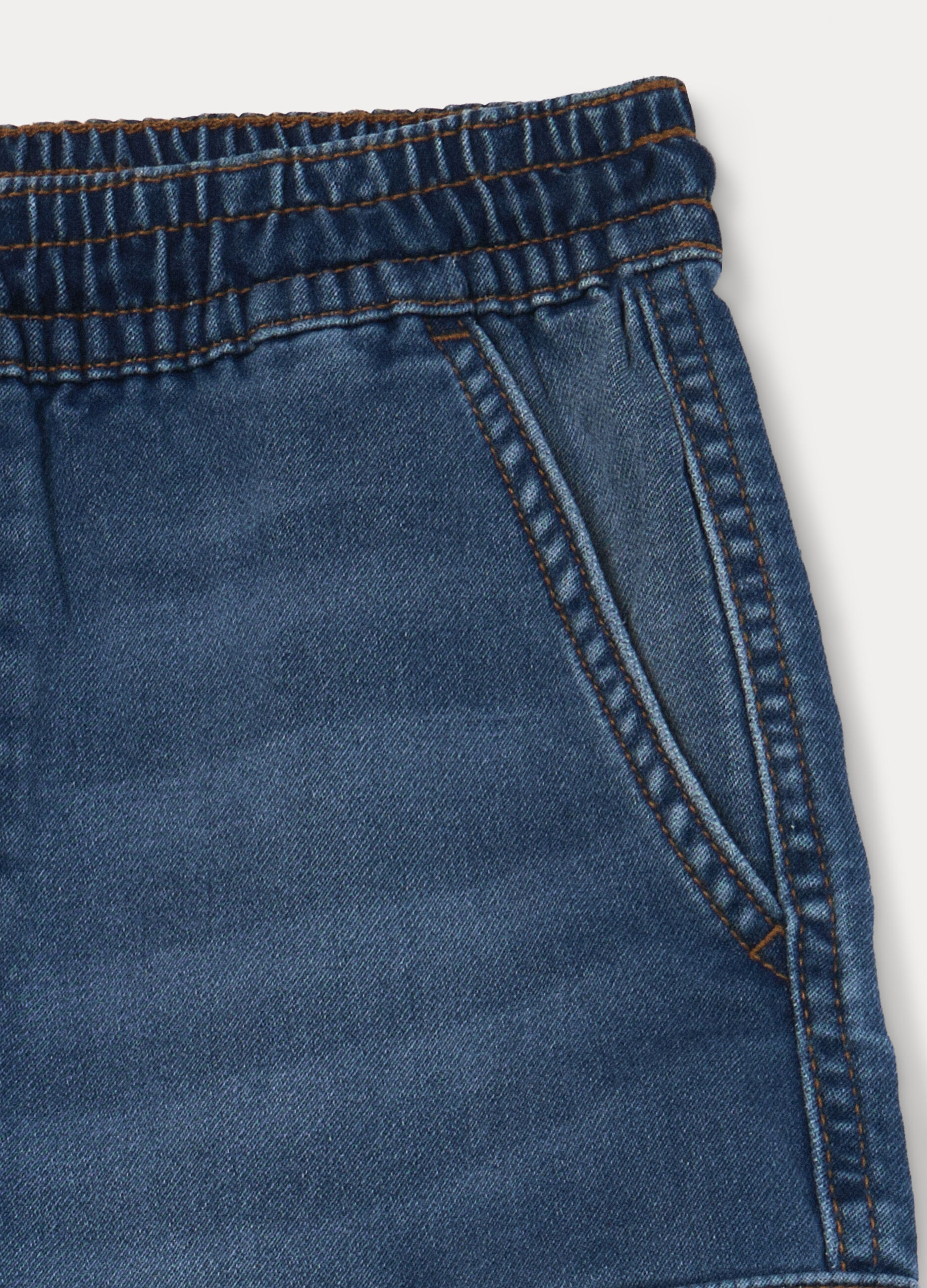 Shorts in denim misto cotone ragazzo_2