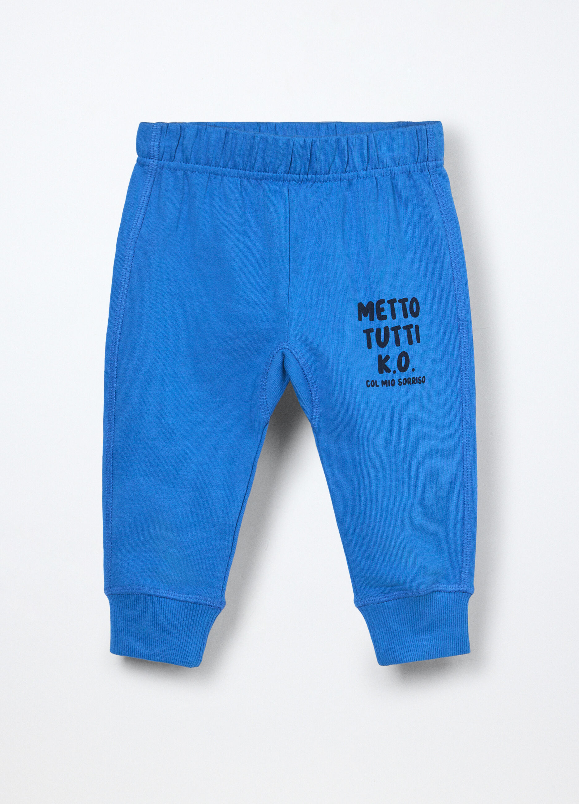 Jogger in french terry di puro cotone neonato_0