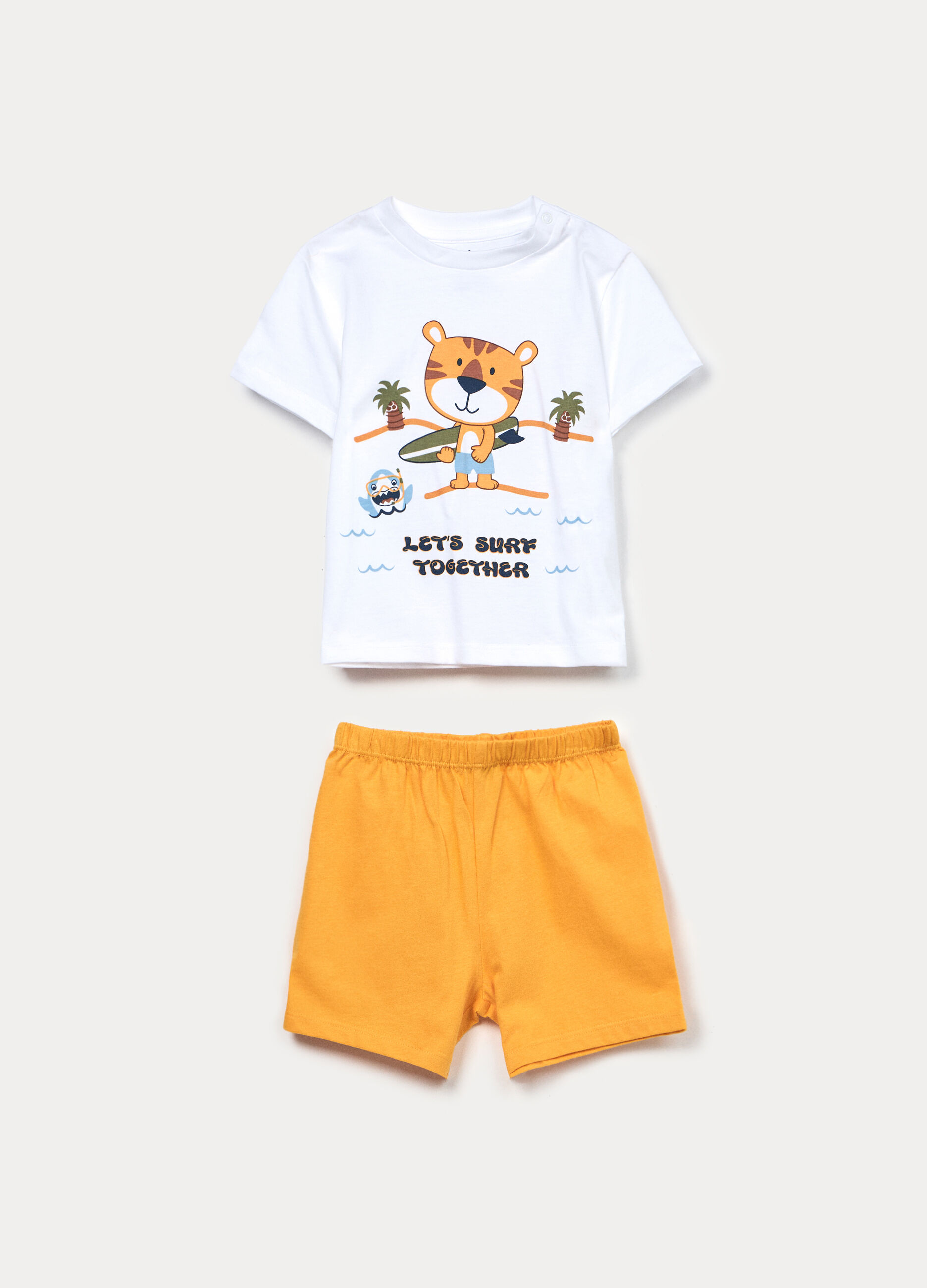 Set pigiama corto in jersey di puro cotone _0