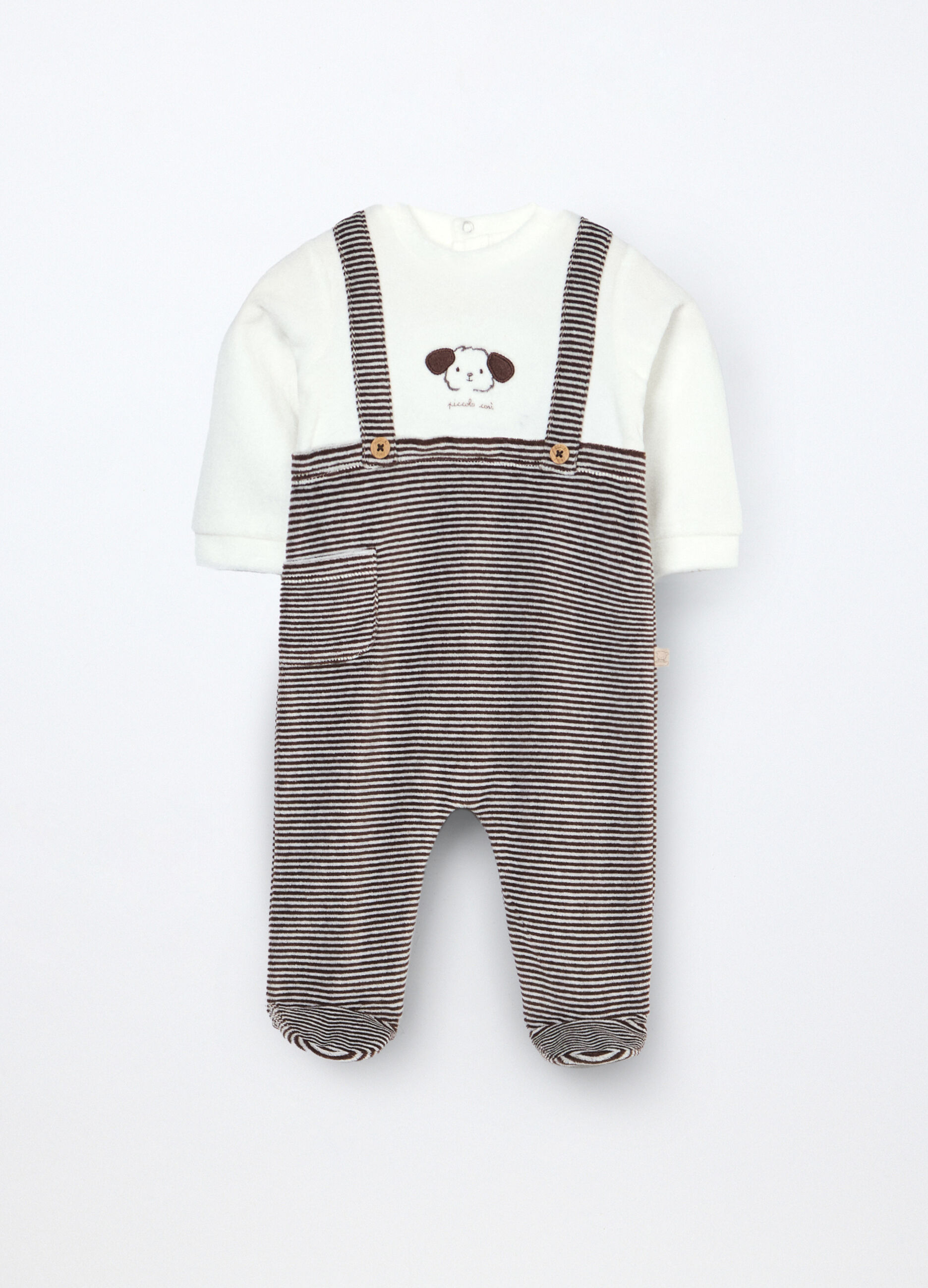 Tutina in misto cotone velours neonato_0