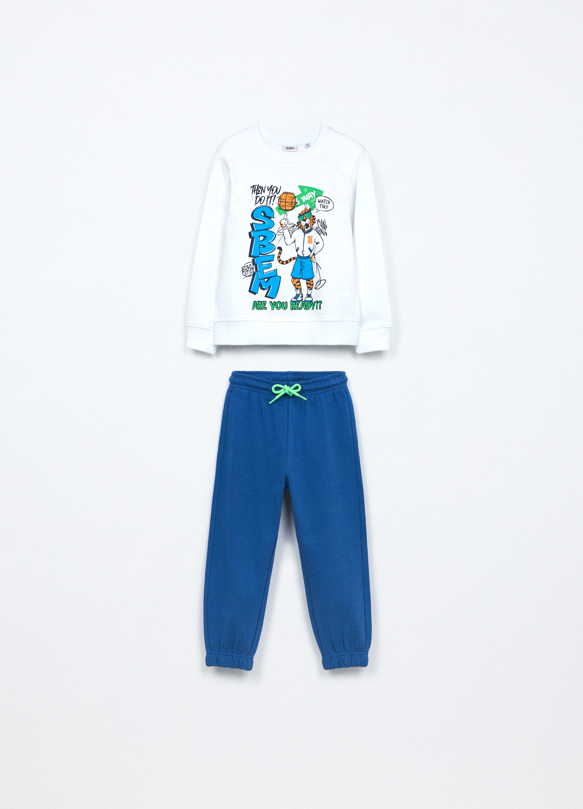 Jogging set in french terry di puro cotone bambino_0