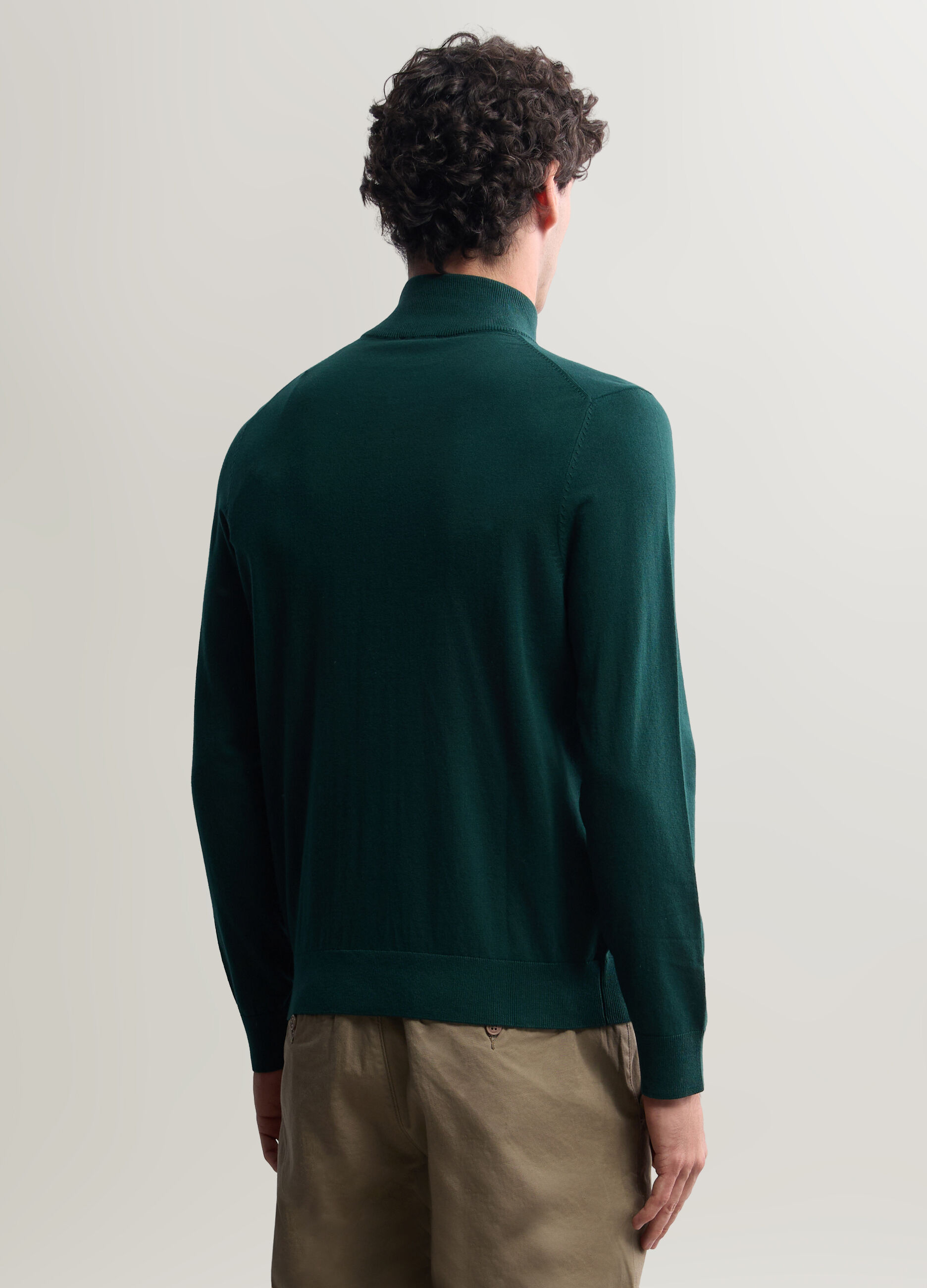 Cardigan in misto cotone con zip uomo