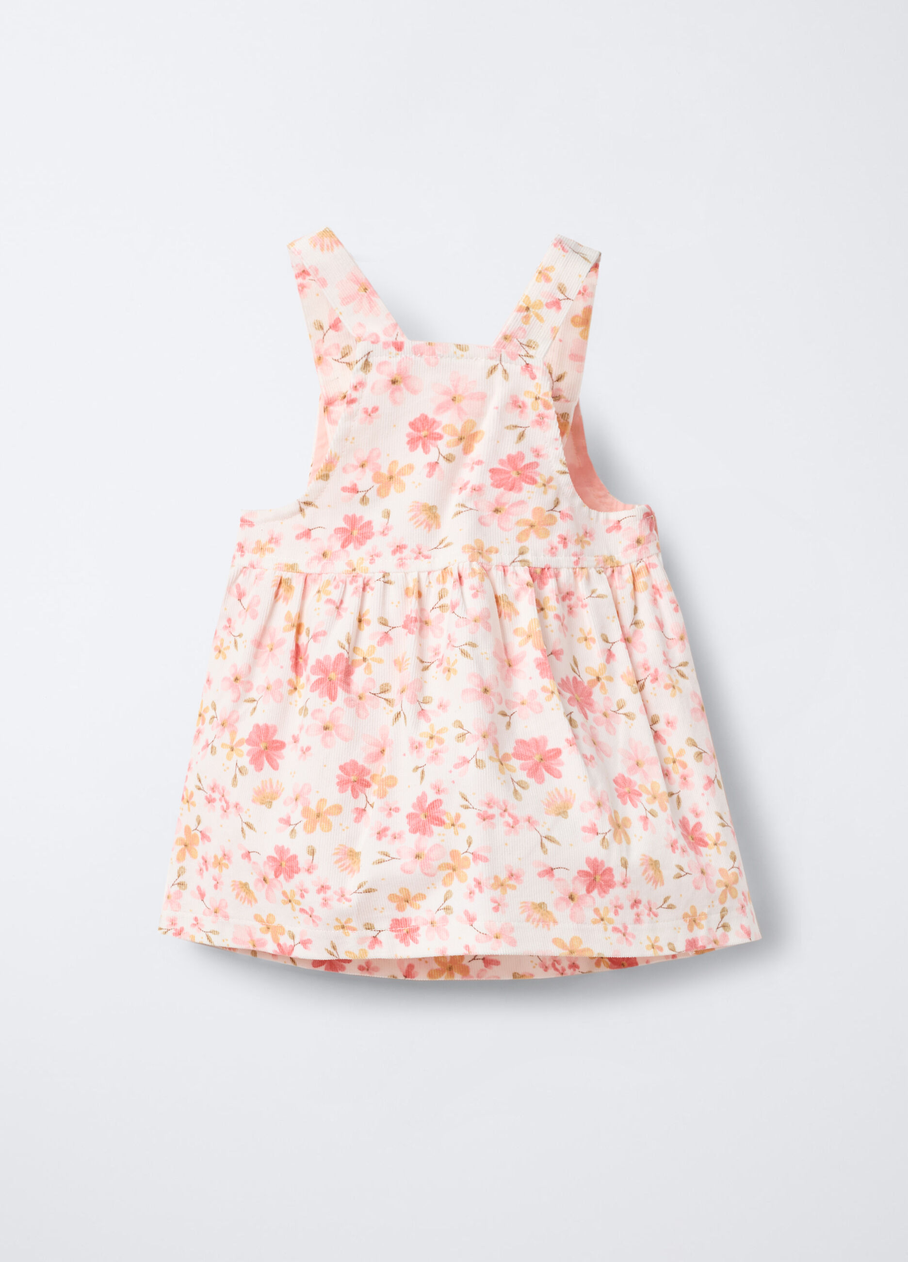 Vestito-salopette in costina di velluto neonata_1