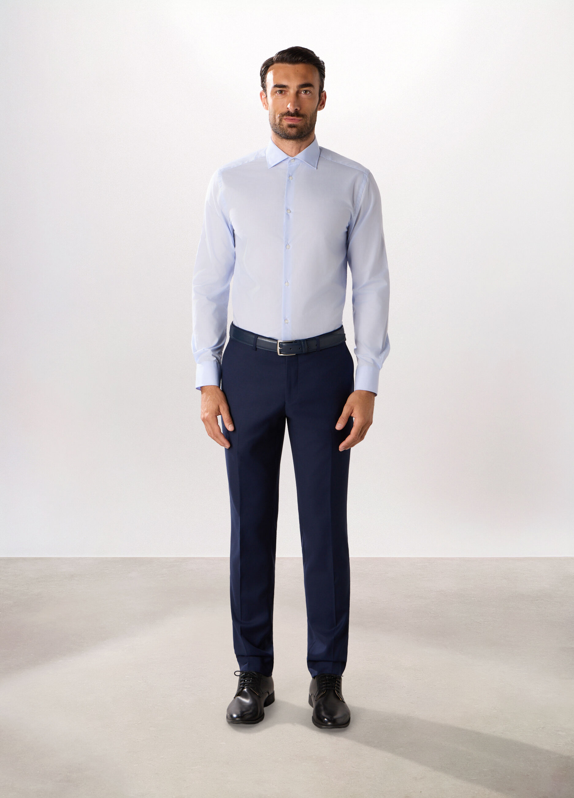 Pantalone regular in twill stretch uomo_0